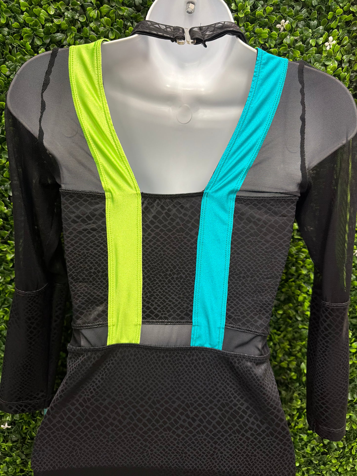 Adult Small Black Unitard with Neo Straps Costume