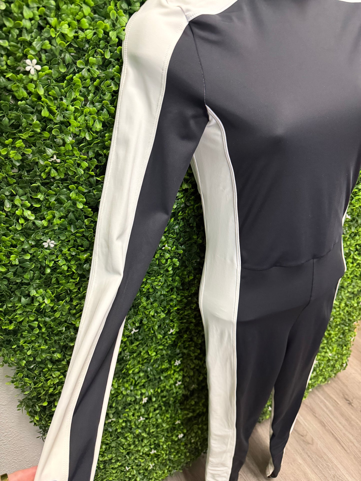 Adult Medium Black and White Unitard