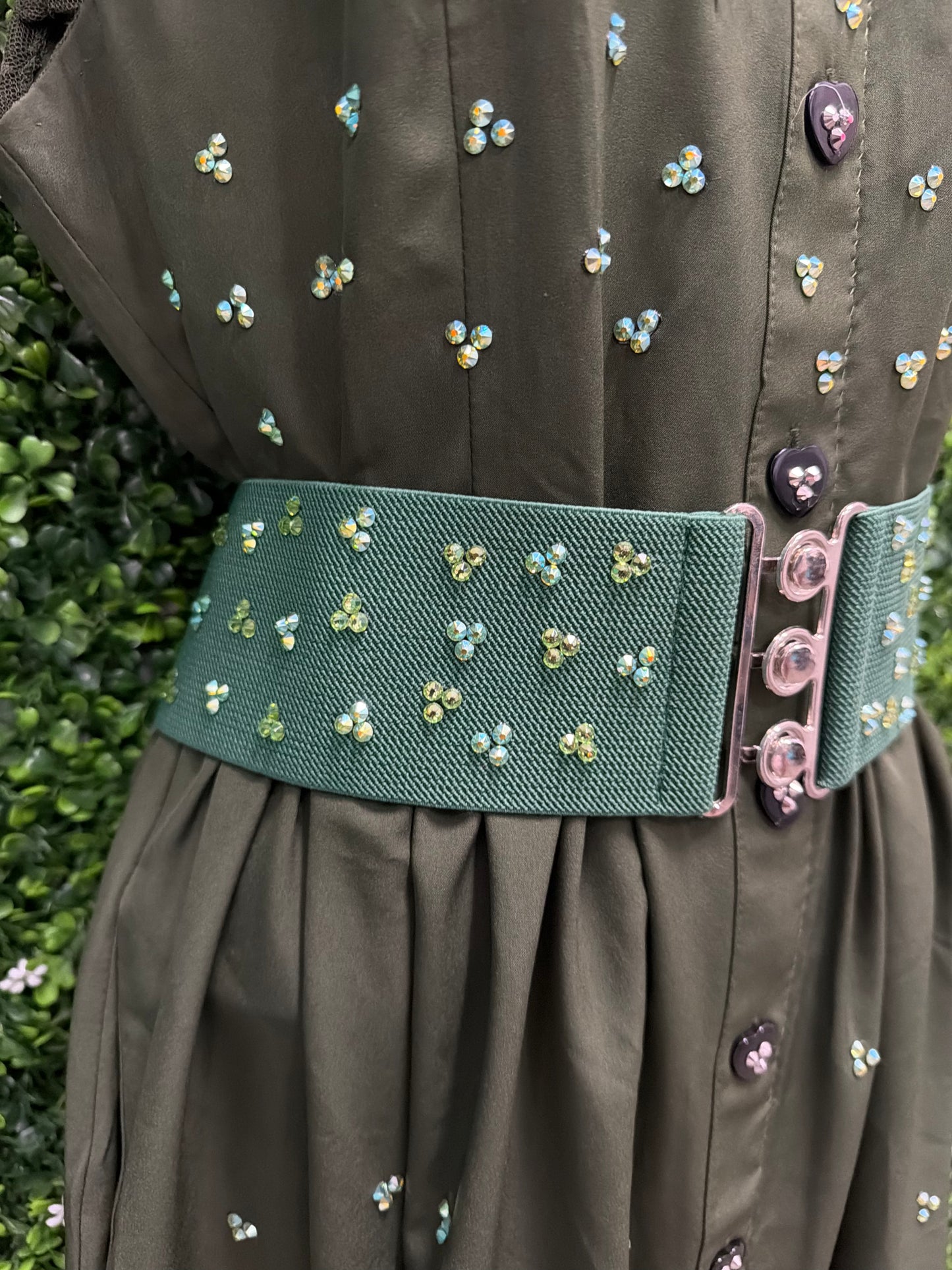 Adult Large Green Dress with Stones Costume