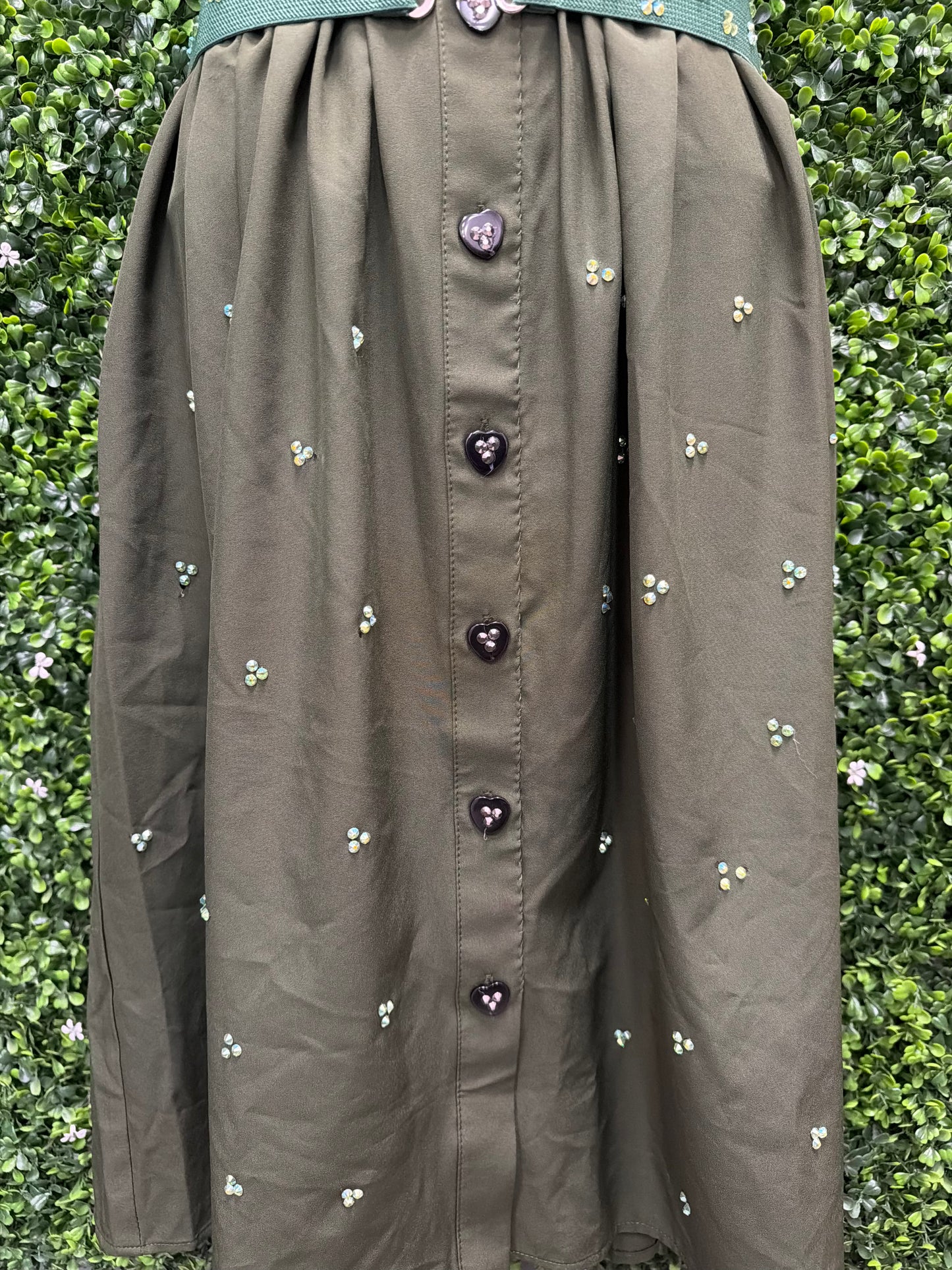 Adult Large Green Dress with Stones Costume