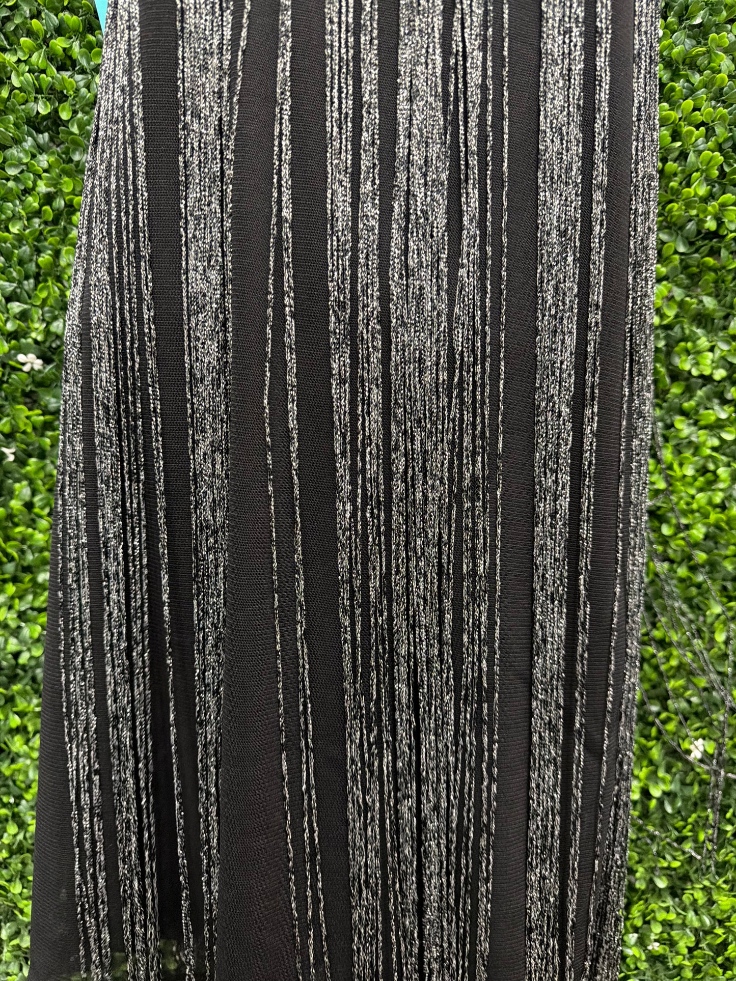 Adult Large Black and Silver Fringe Dress