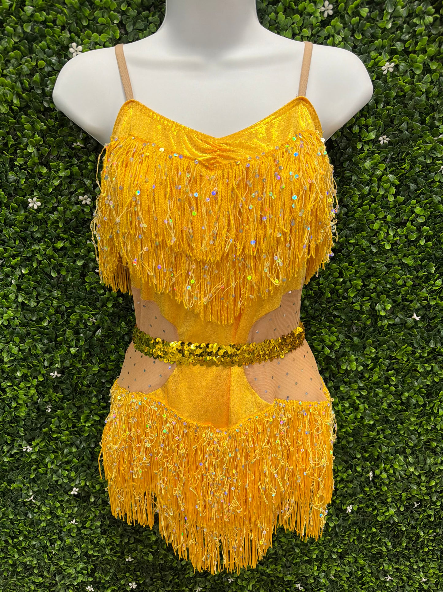 Adult Large Yellow Fringe Costume