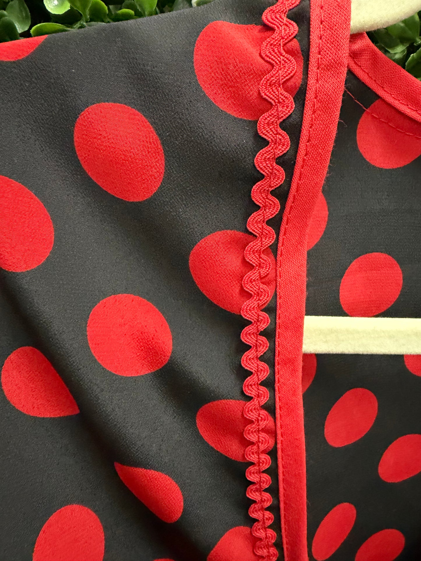 Child Large Black Red Polka Dot Costume Top