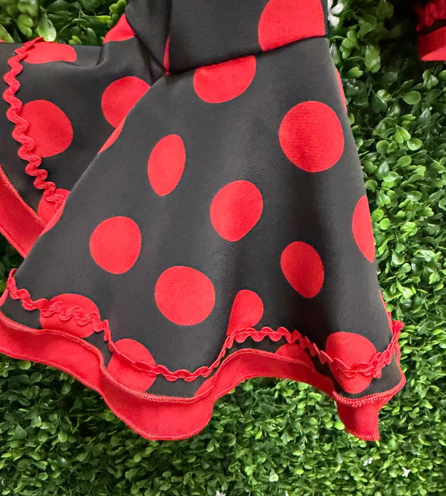 Child Large Black Red Polka Dot Costume Top