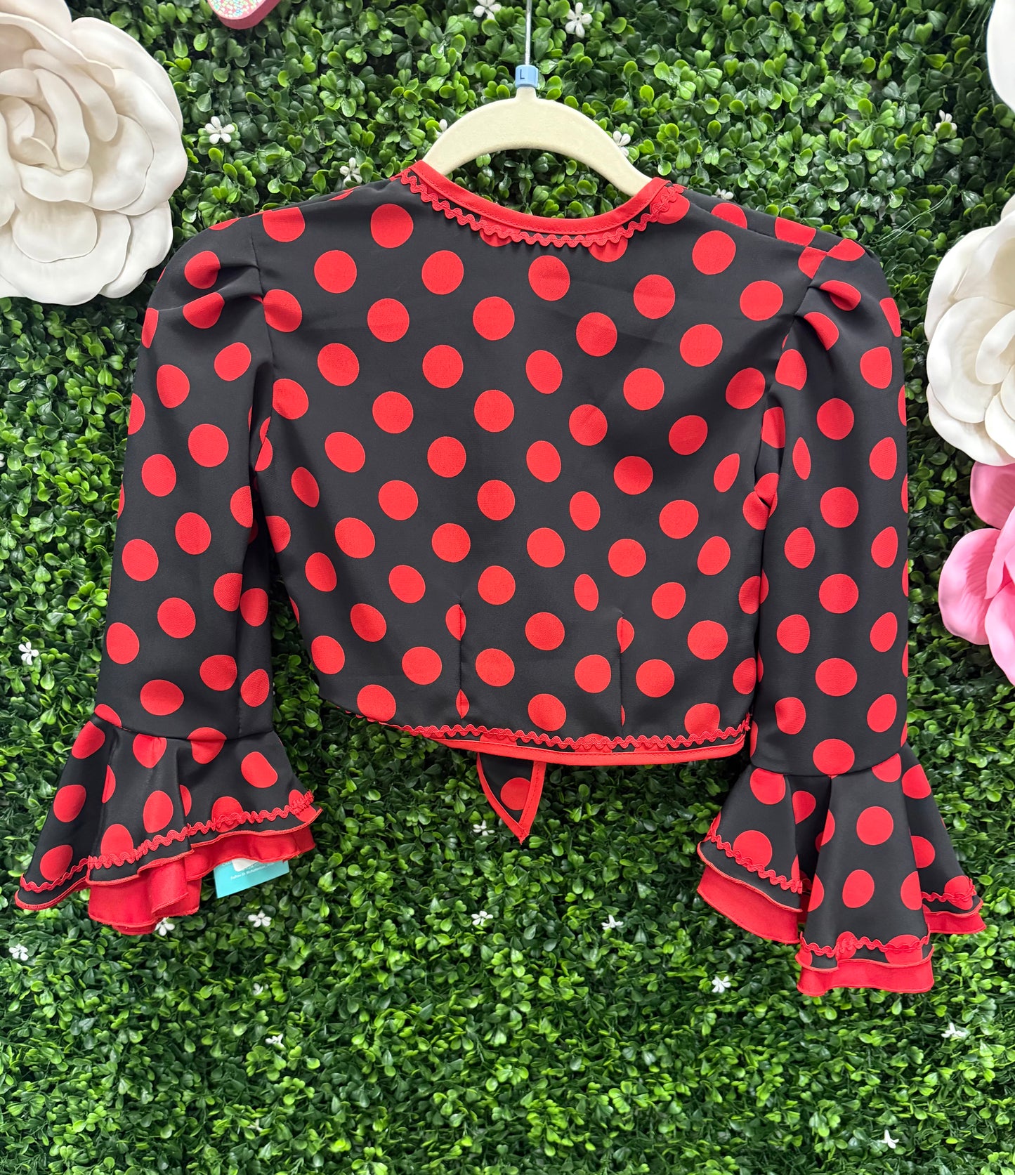 Child Large Black Red Polka Dot Costume Top