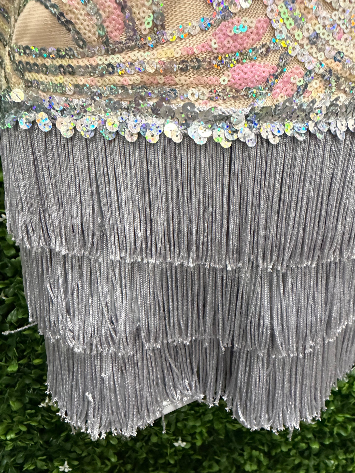 Child Large Silver Sequin Fringe Costume