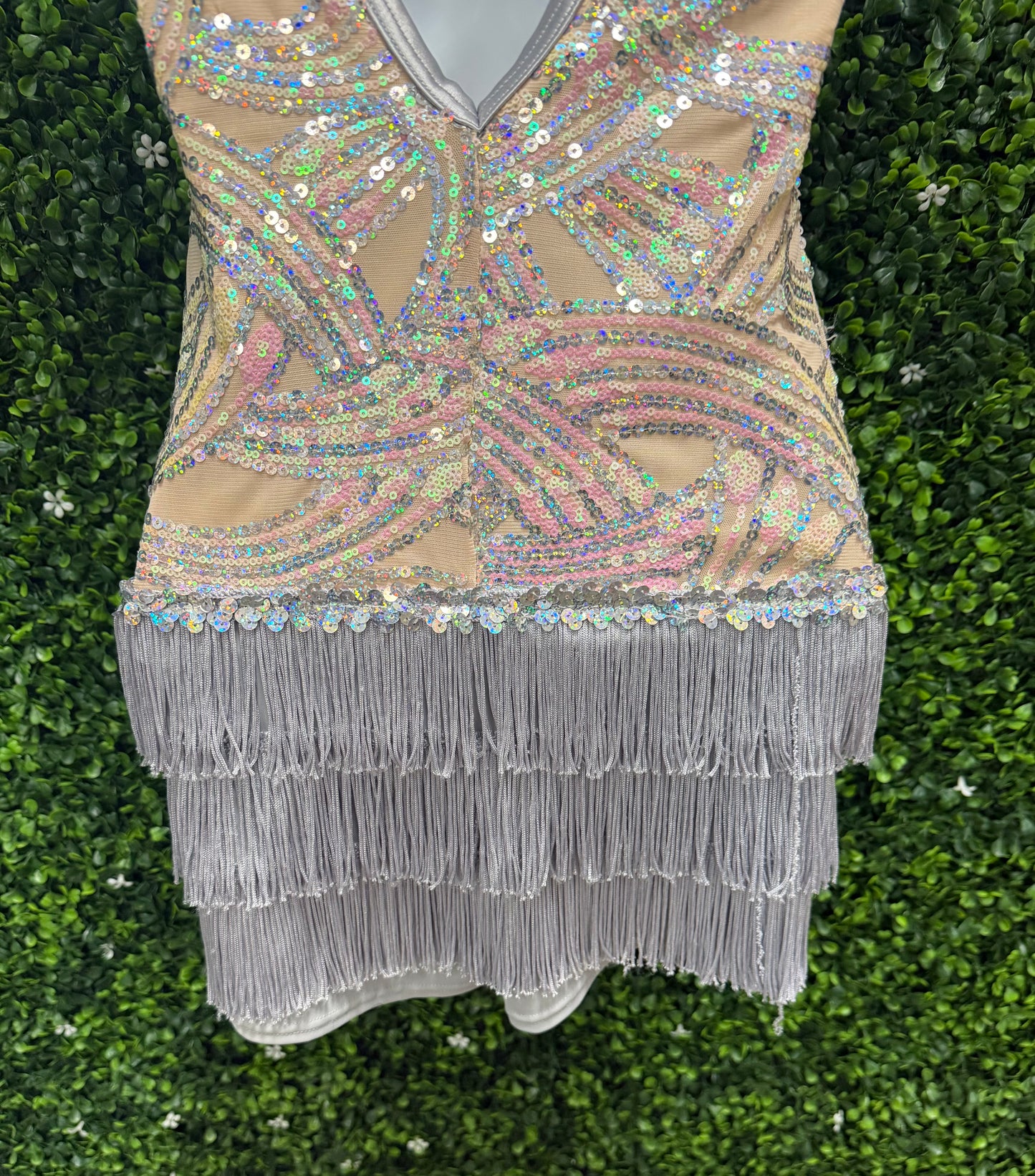 Child Large Silver Sequin Fringe Costume