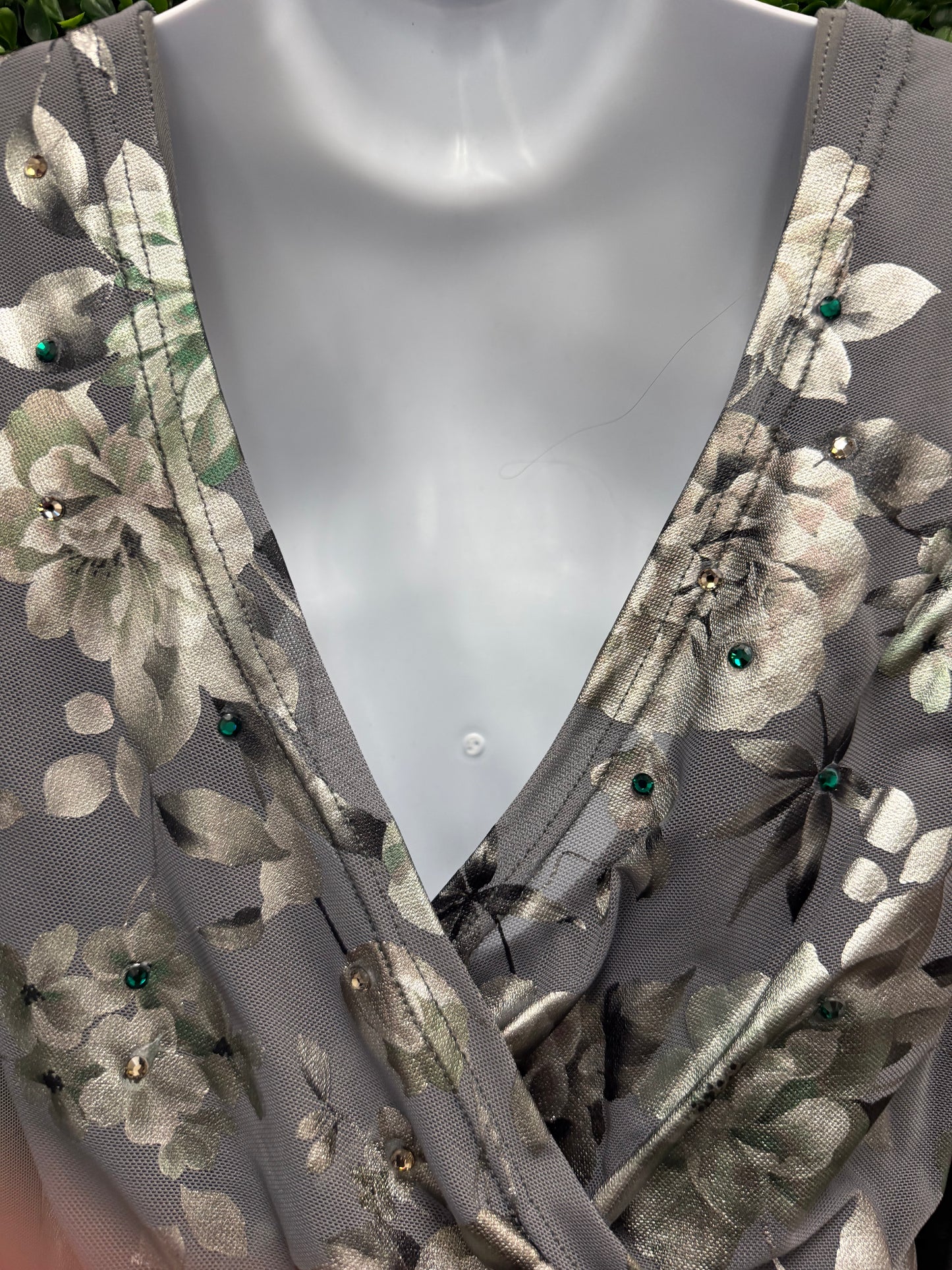 Child Large Silver Floral Leotard Costume