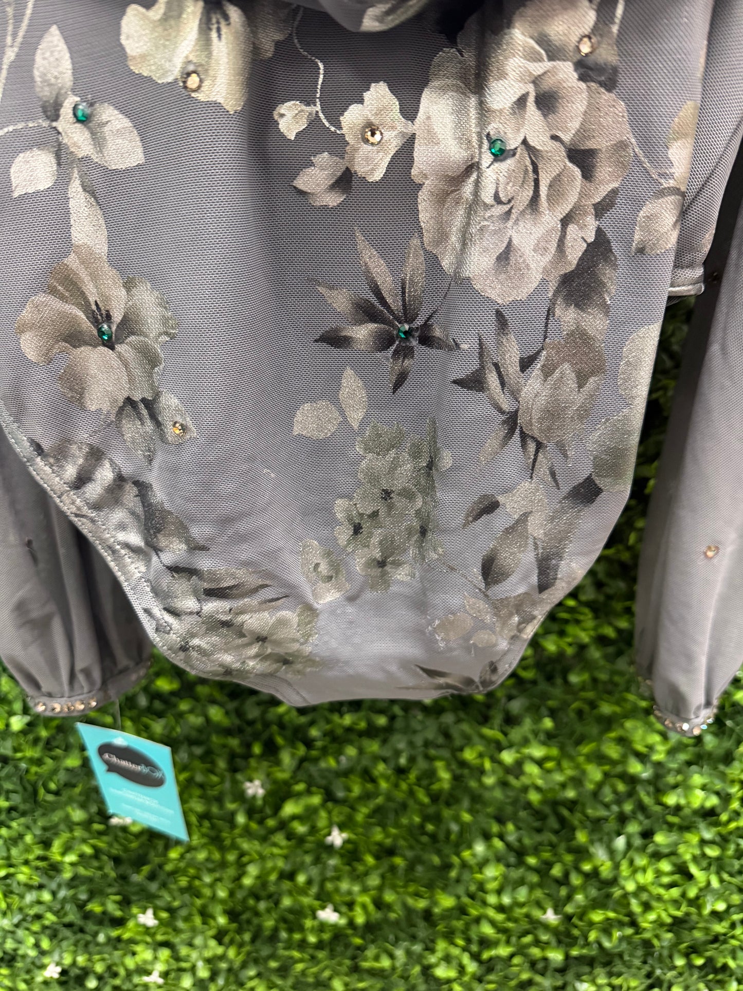 Child Large Silver Floral Leotard Costume