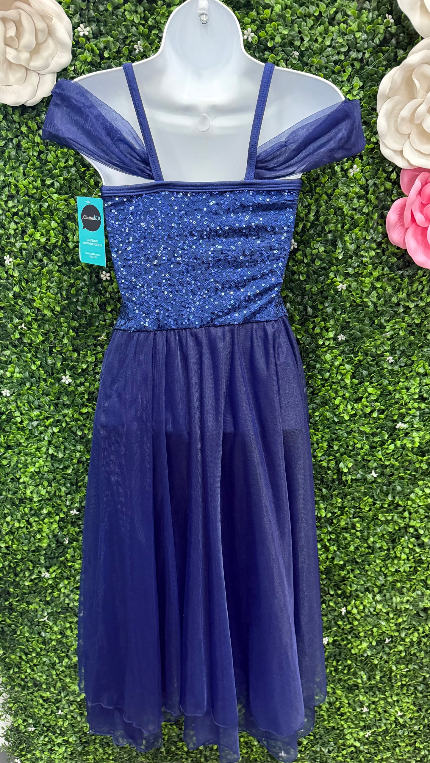 Child Large Blue Sequin Ballet Dress