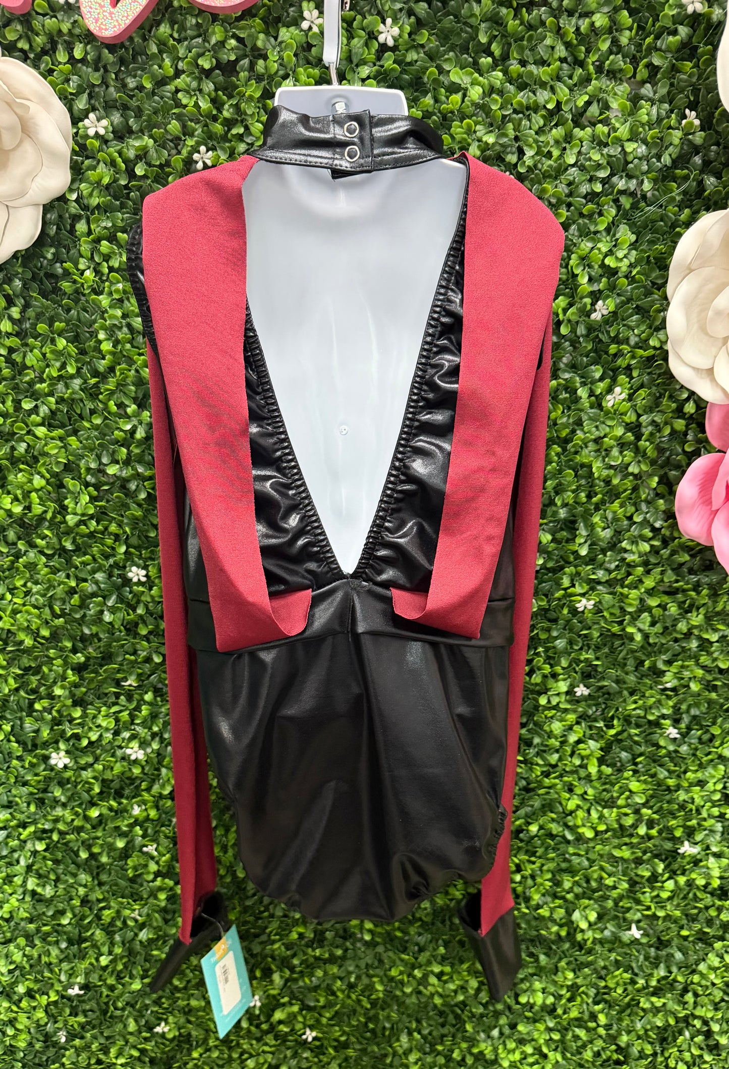 Child Large Black Maroon Leotard