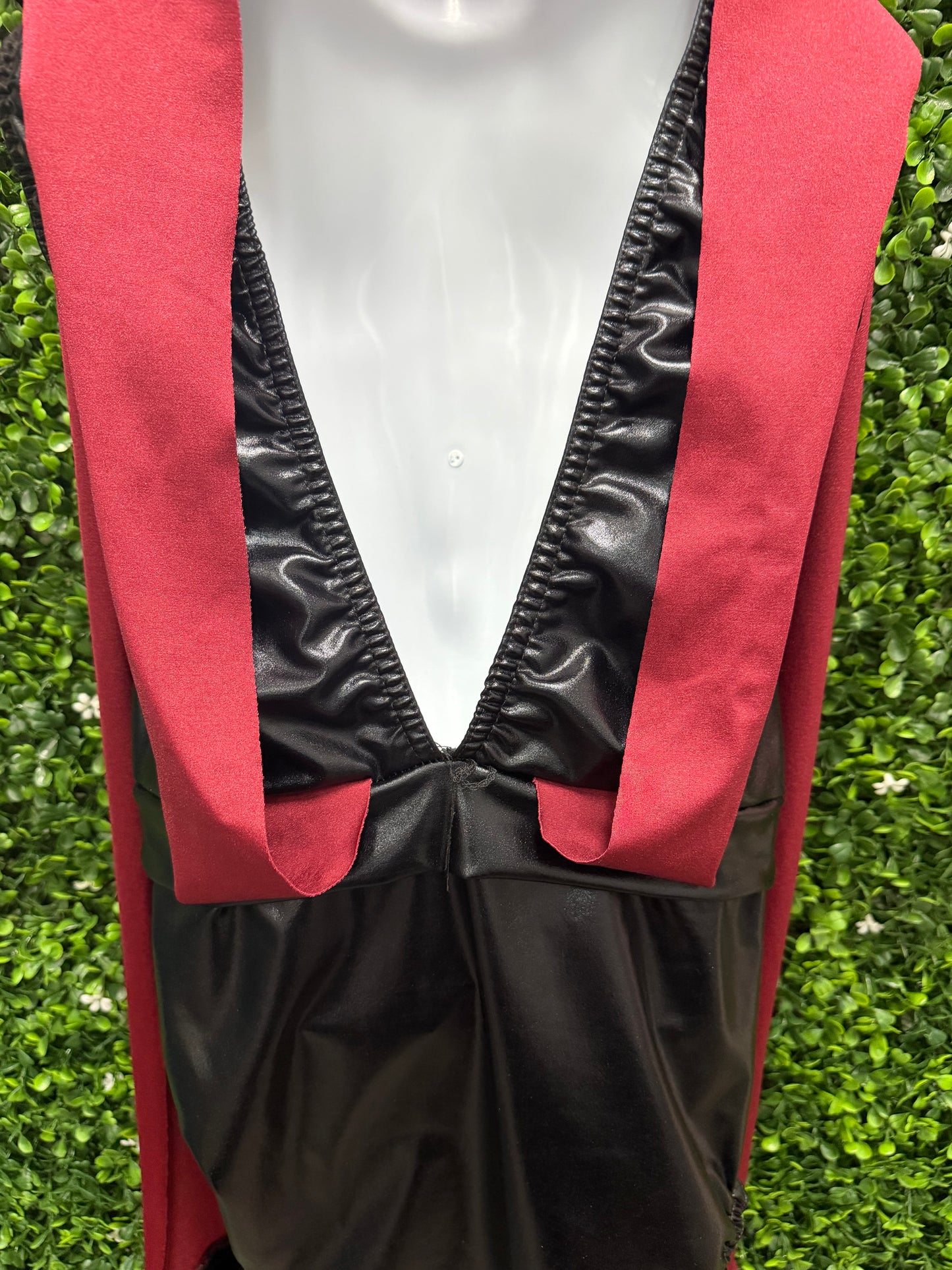 Child Large Black Maroon Leotard