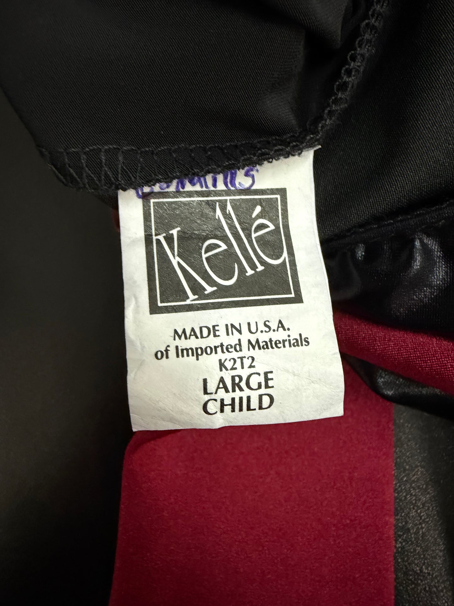Child Large Black Maroon Leotard