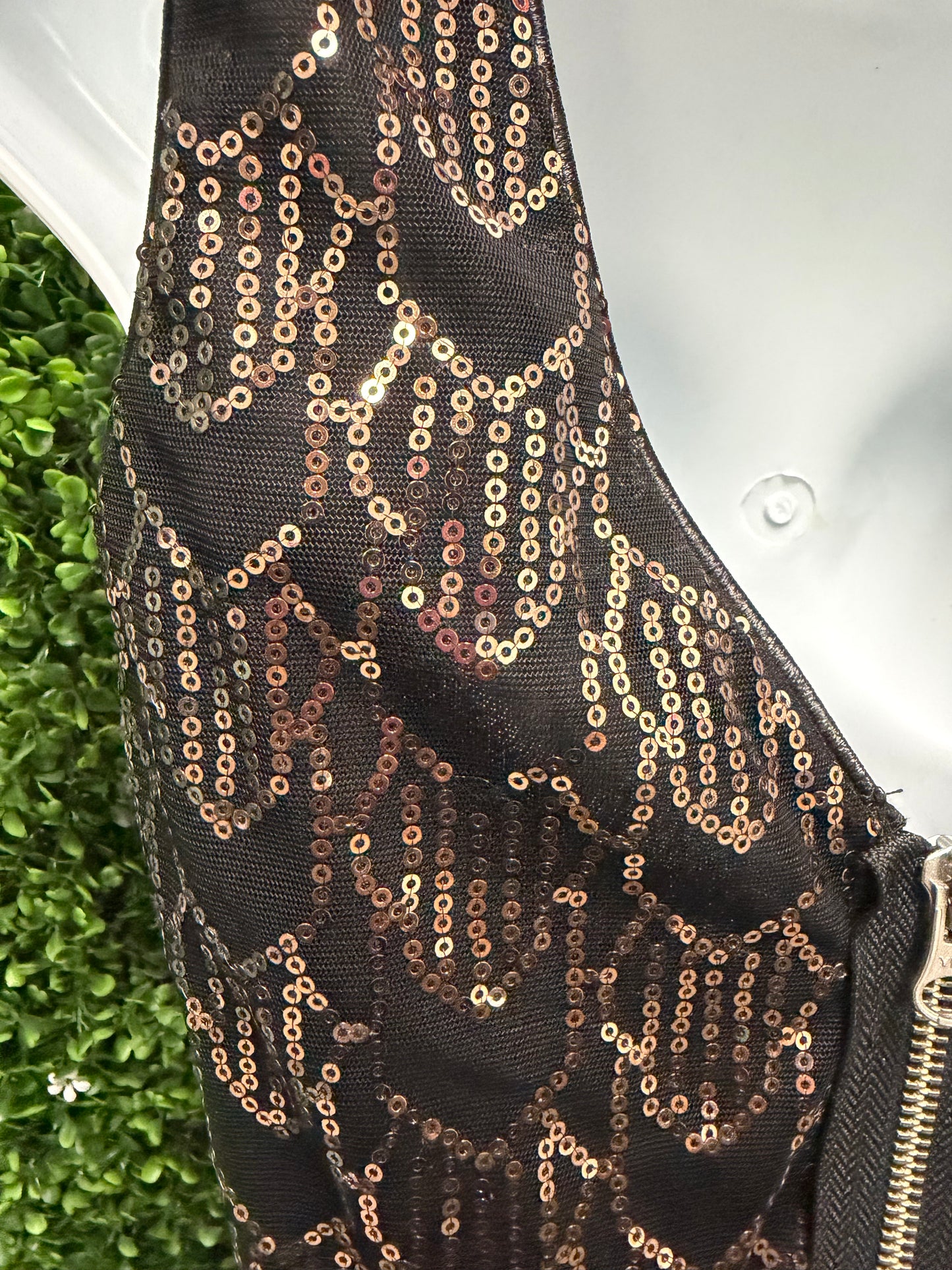 Adult X-Small Black with Gold Sequin Dress