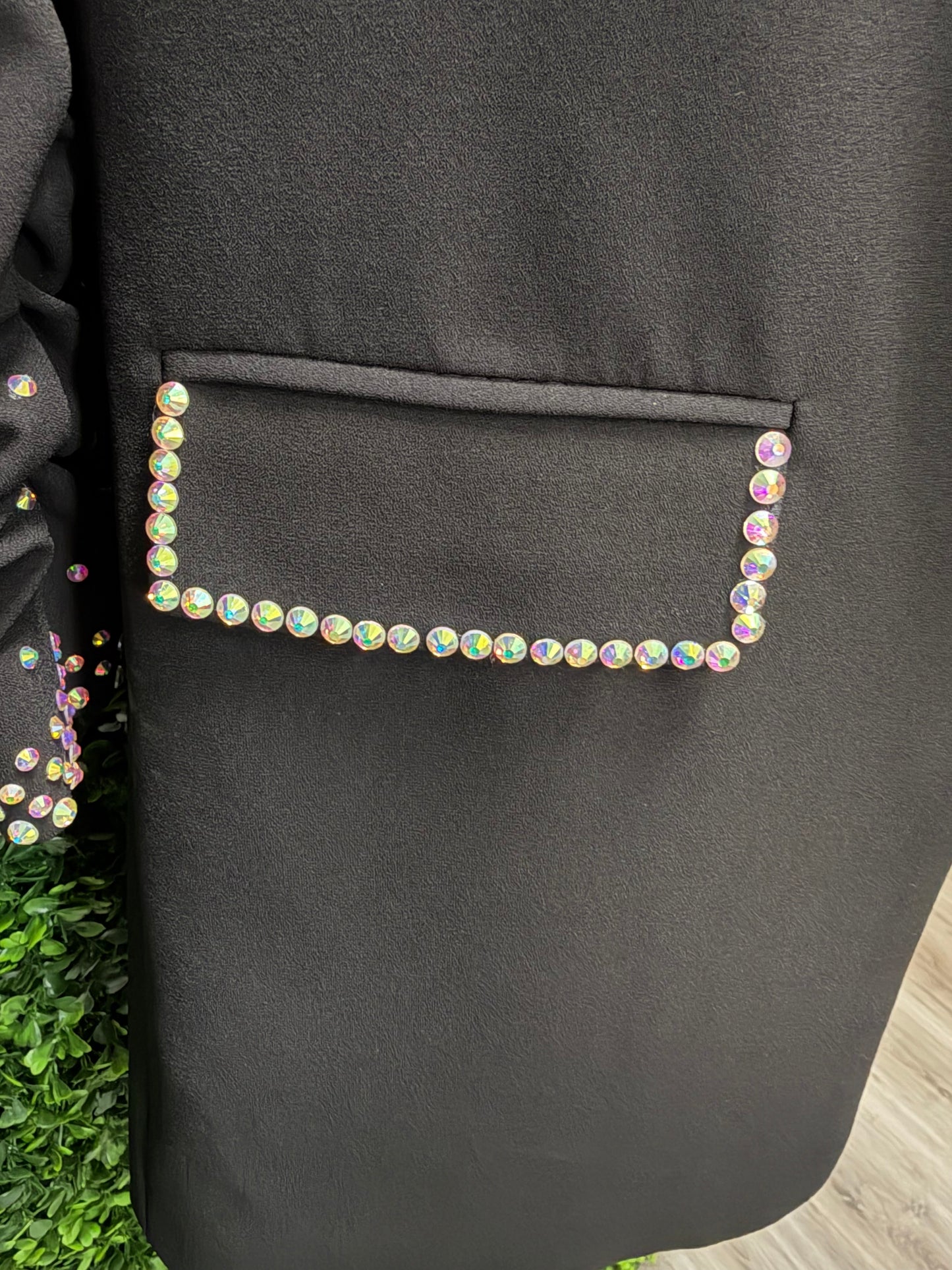 Adult Small Black Stoned Blazer