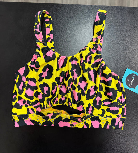 Adult Medium Yellow and Pink Leopard Top