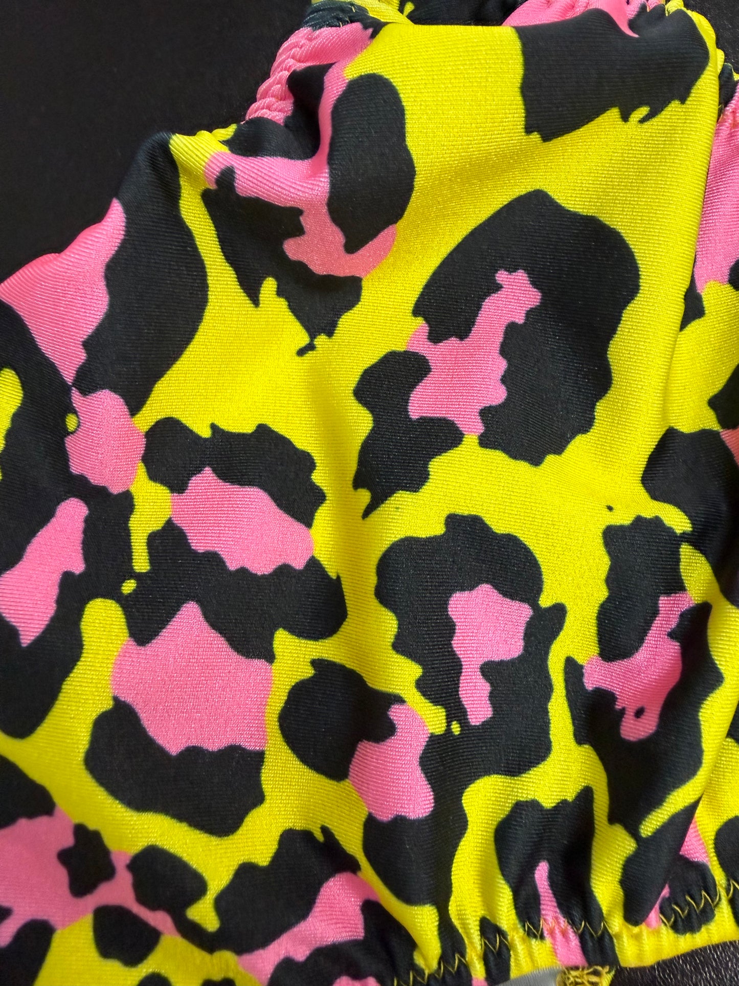 Adult Medium Yellow and Pink Leopard Top