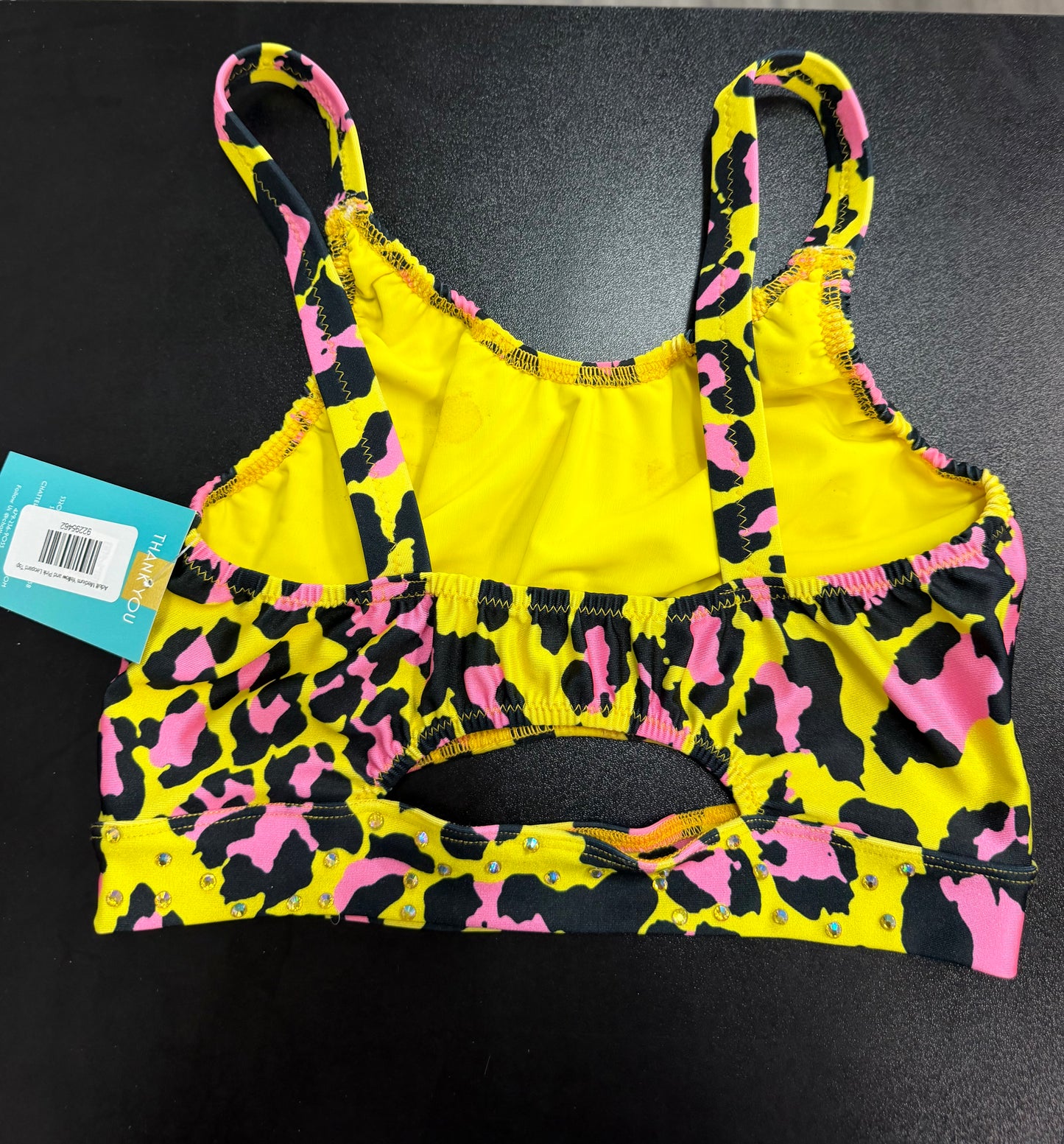 Adult Medium Yellow and Pink Leopard Top