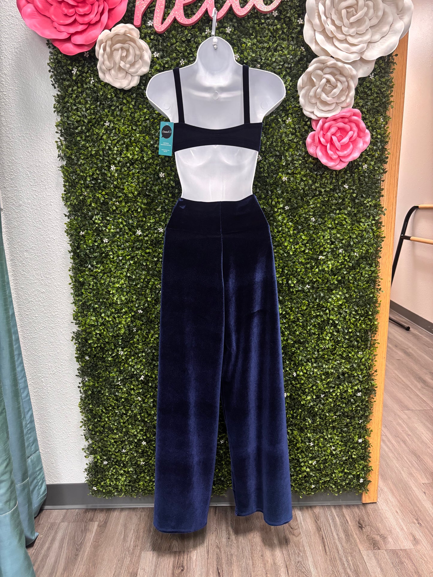 Adult Small 2 Piece Blue Velvet Costume