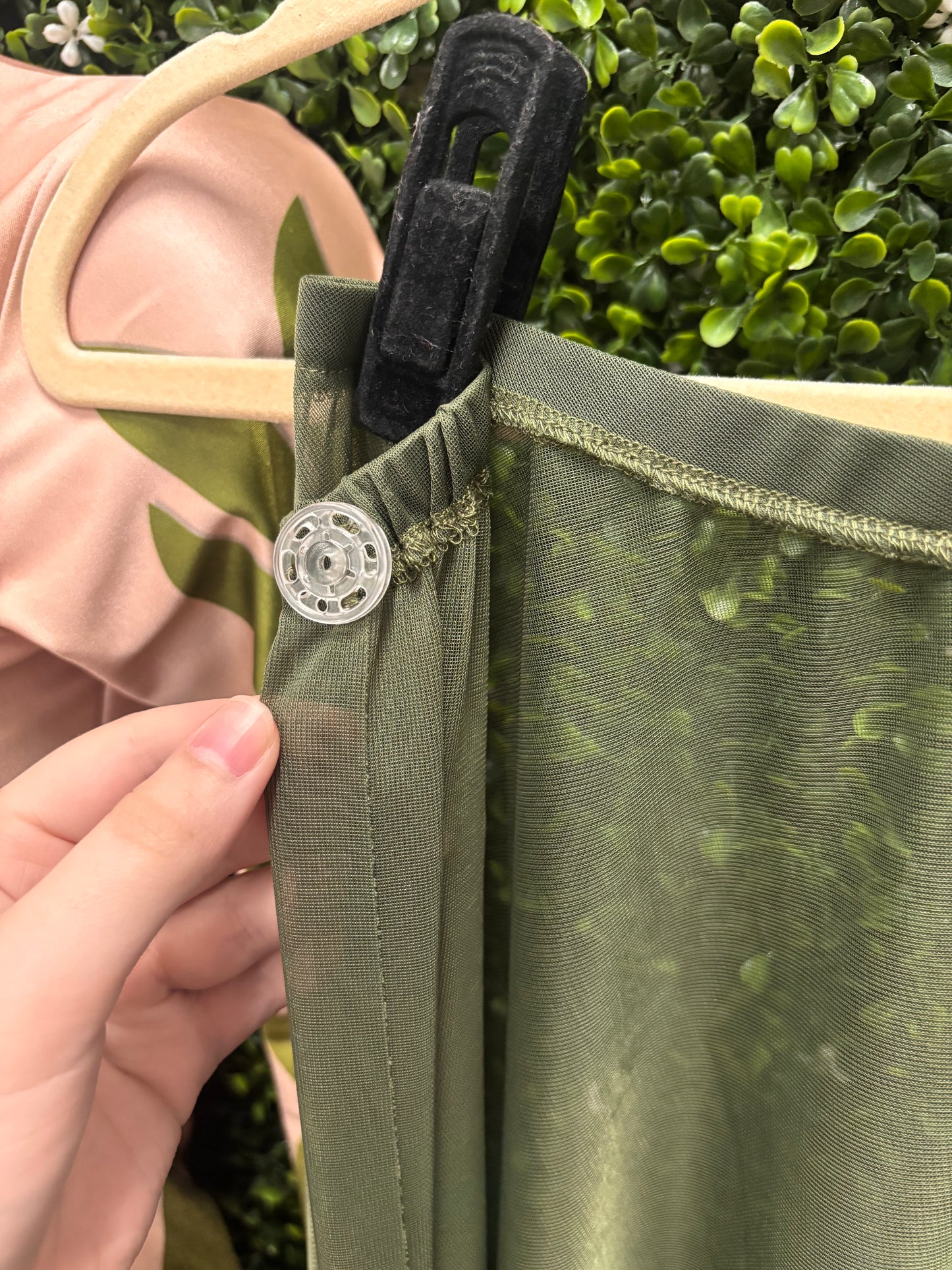 Adult Medium Tan and Green Vine Leotard and Skirt