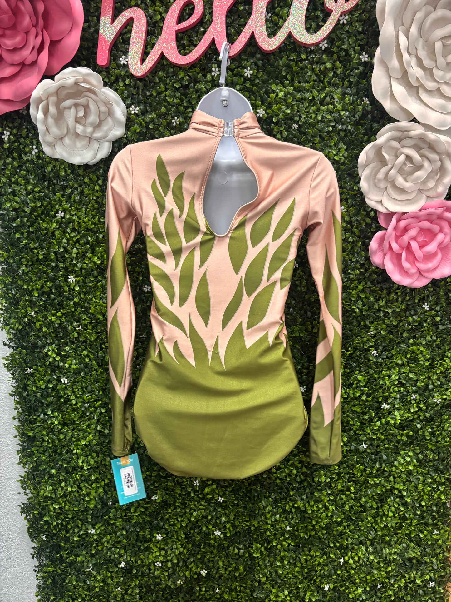 Adult Medium Tan and Green Vine Leotard and Skirt