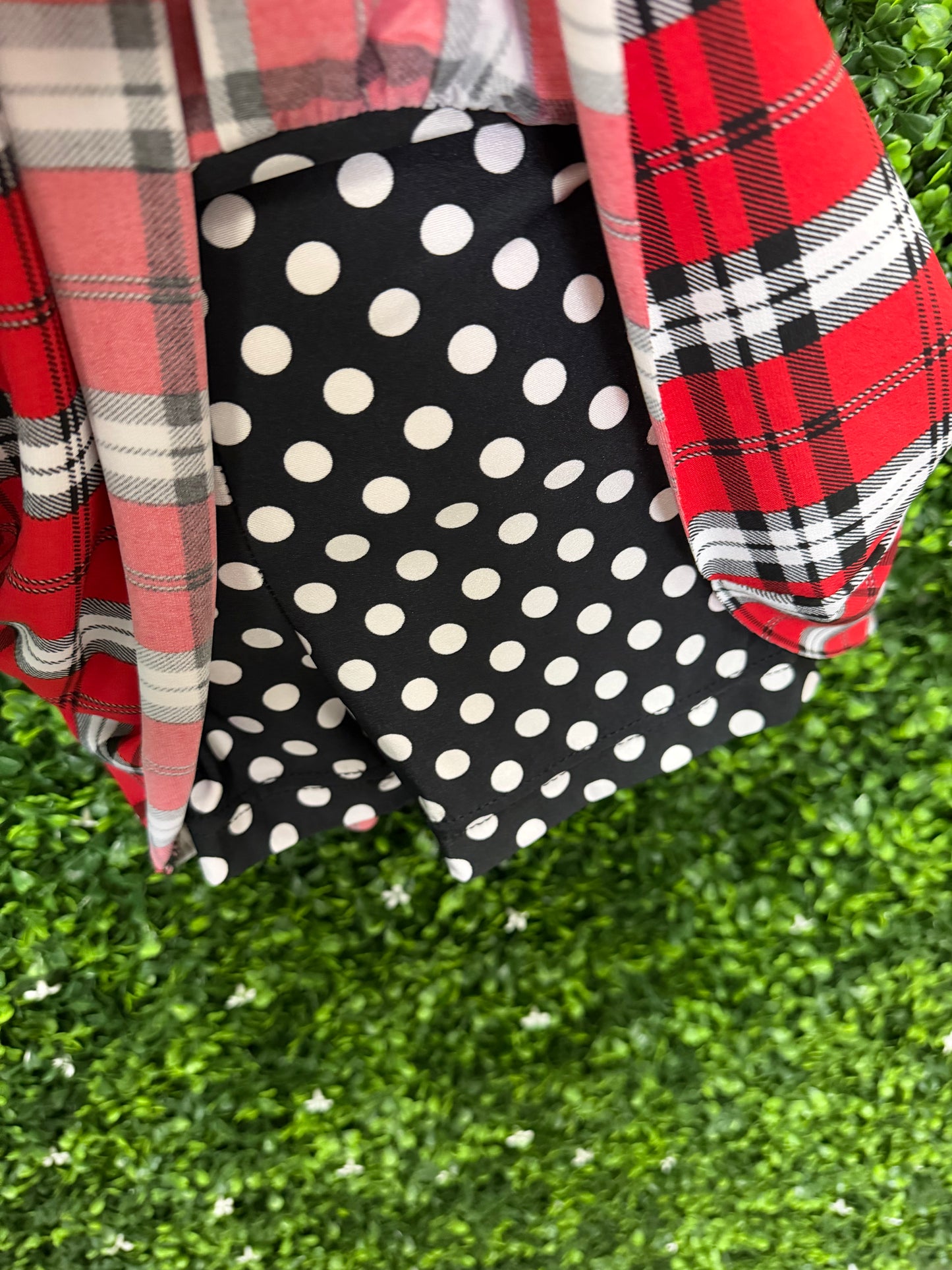 Child Large Red Plaid Two-Piece Costume