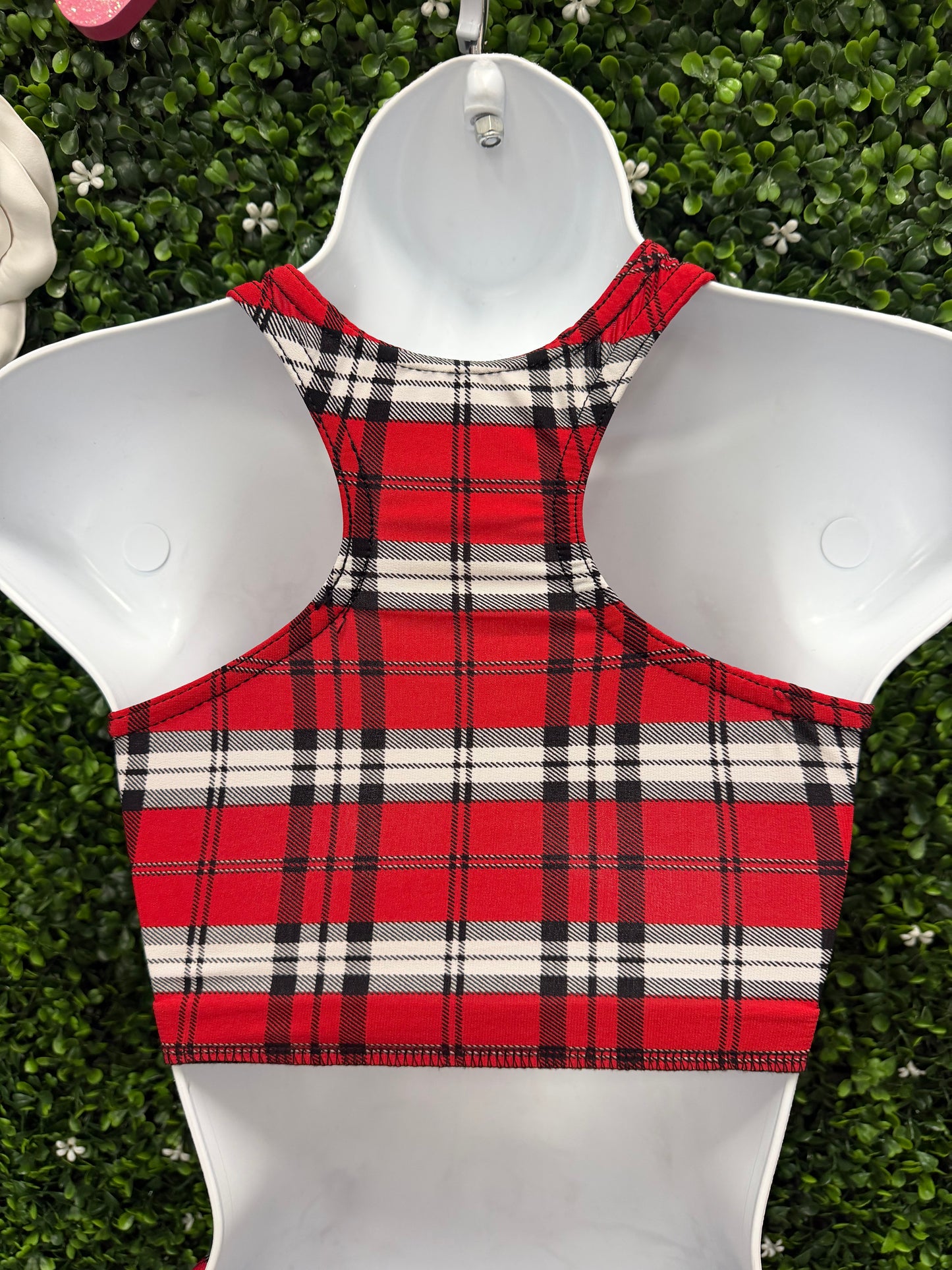 Child Large Red Plaid Two-Piece Costume