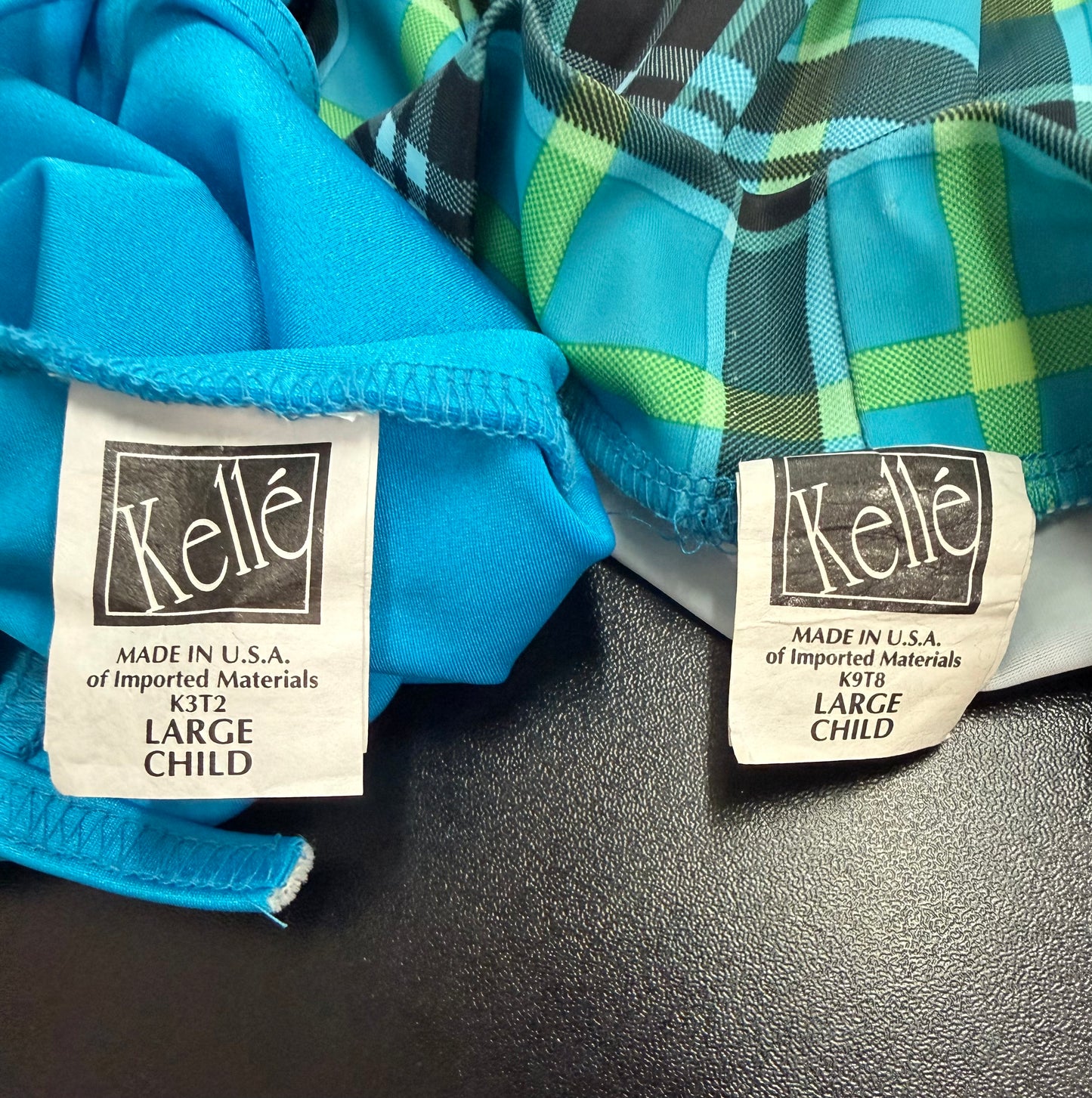 Child Large Blue Plaid Two Piece Costume