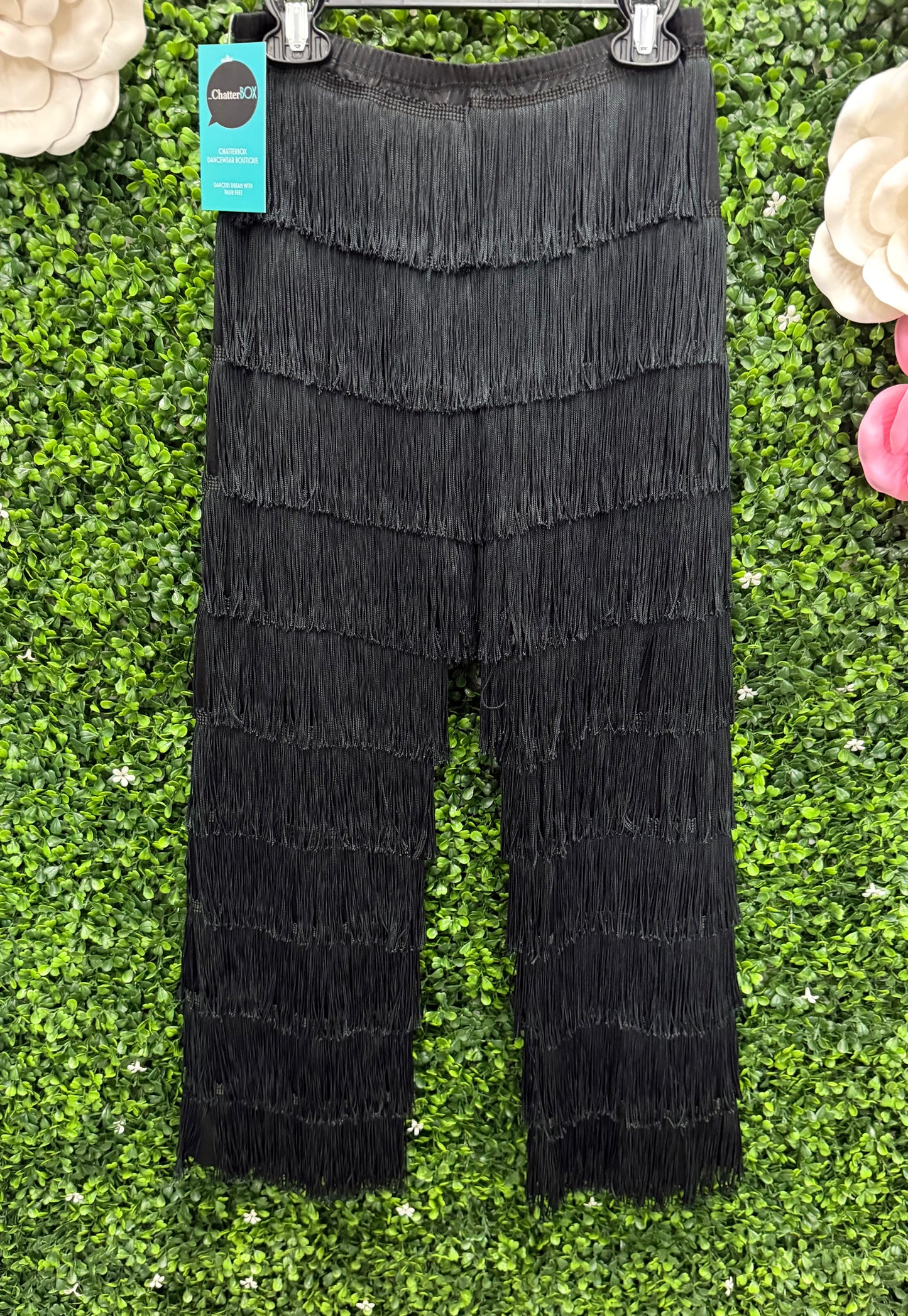 Child Medium Black Fringe Pants