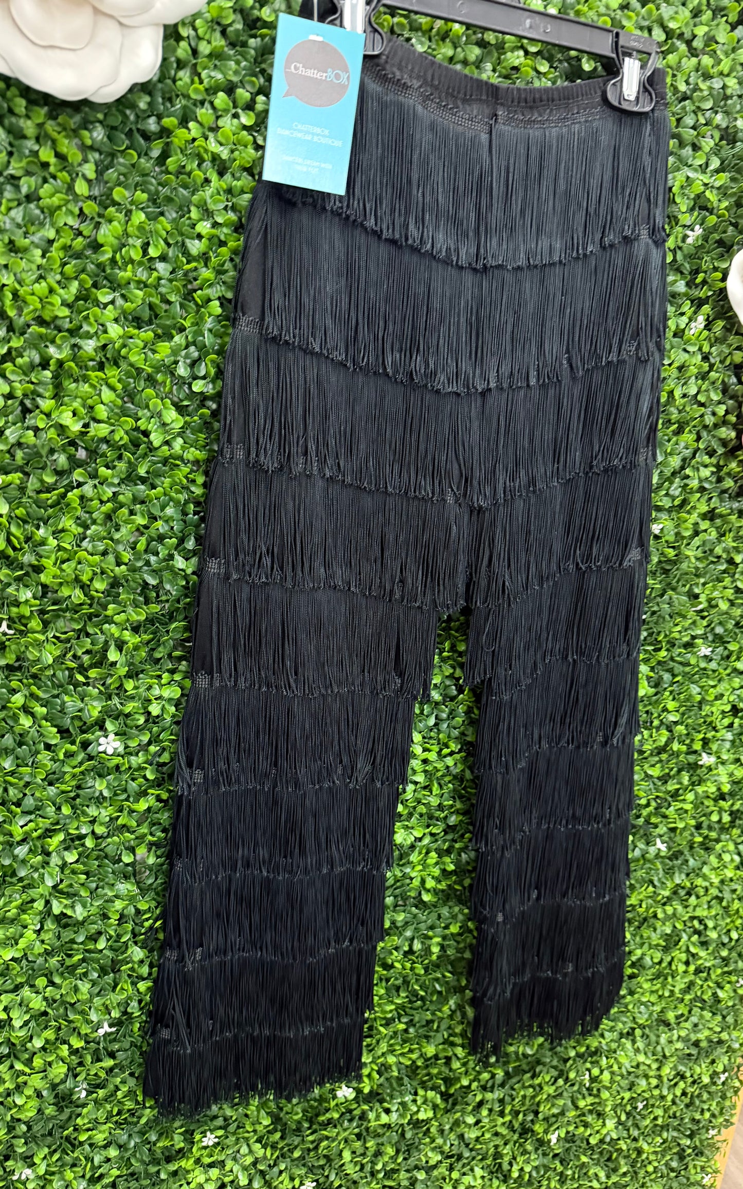 Child Medium Black Fringe Pants