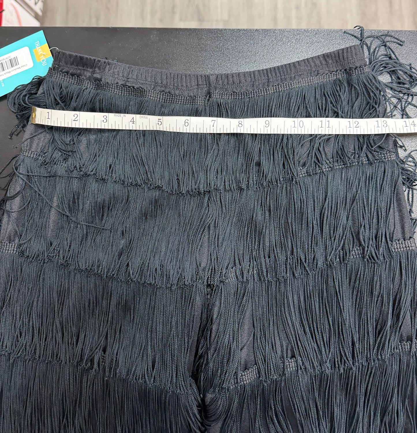 Child Medium Black Fringe Pants