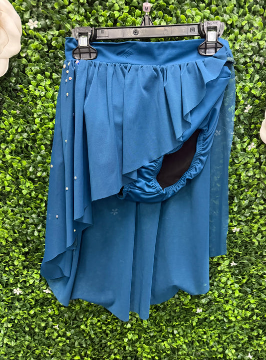 Child Medium Deep Teal Lyrical Skirt and Brief Costume
