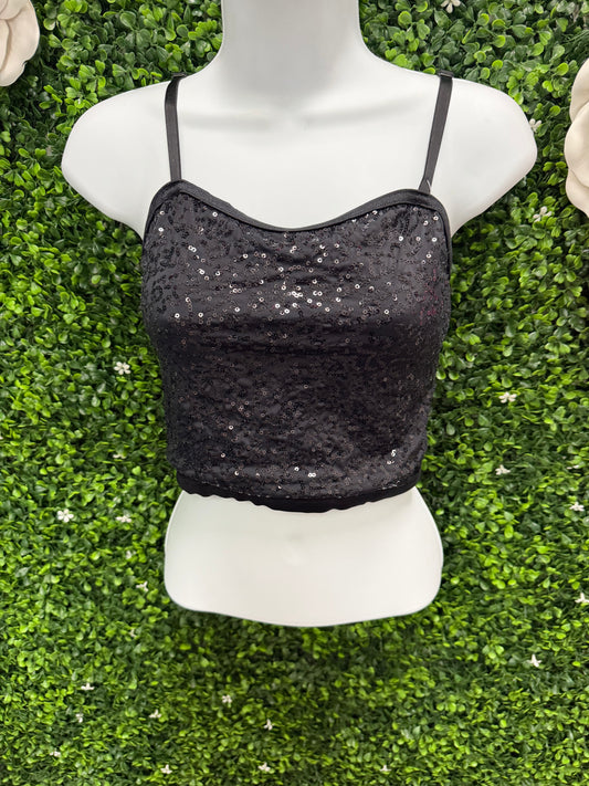 Adult Small Black Sequin Costume Top