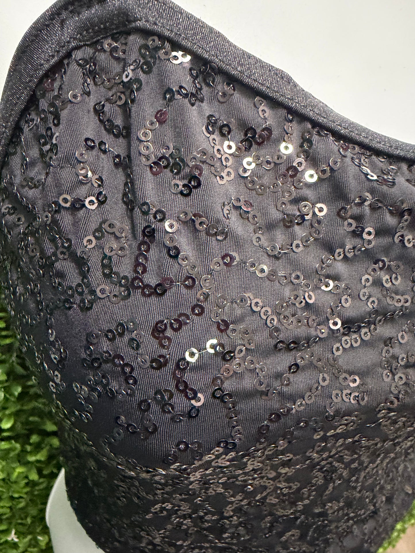 Adult Small Black Sequin Costume Top