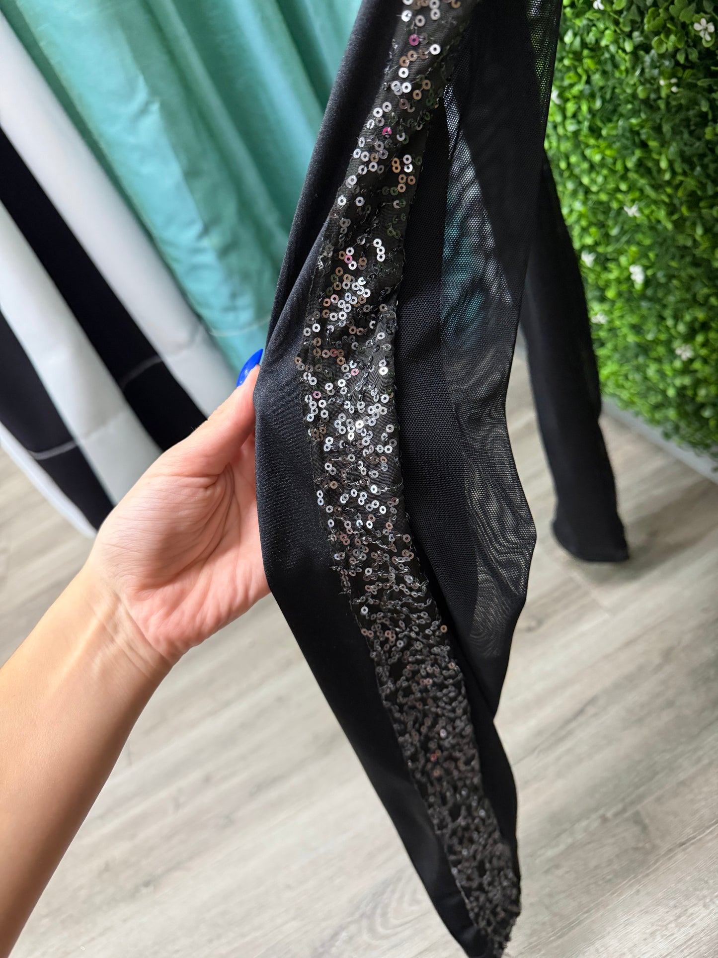 Child Large Black Sequin Unitard Costume
