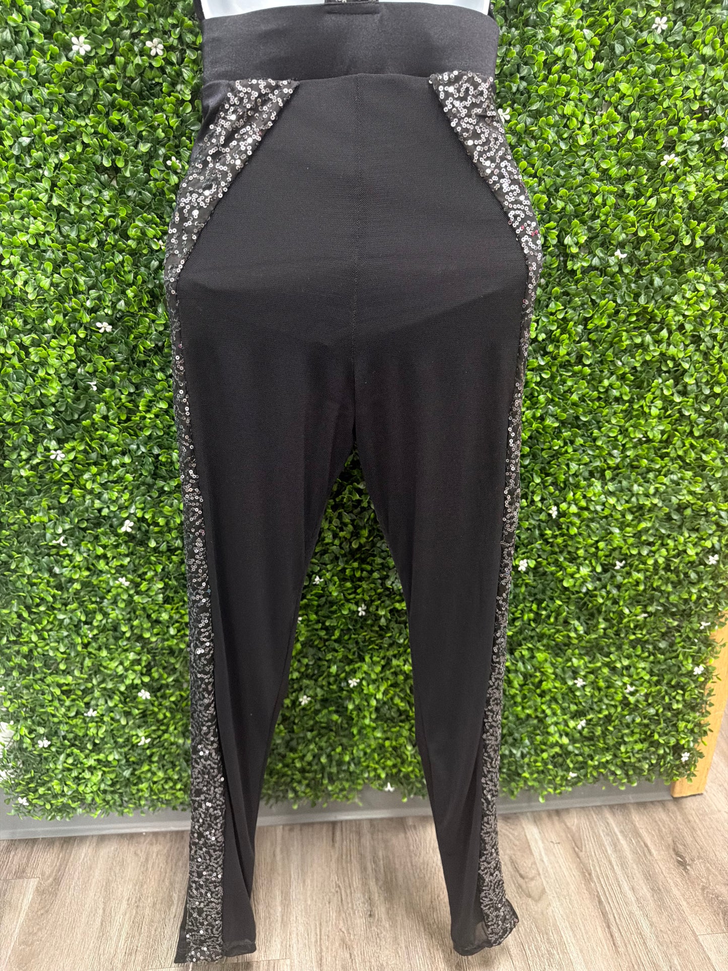 Child Large Black Sequin Unitard Costume
