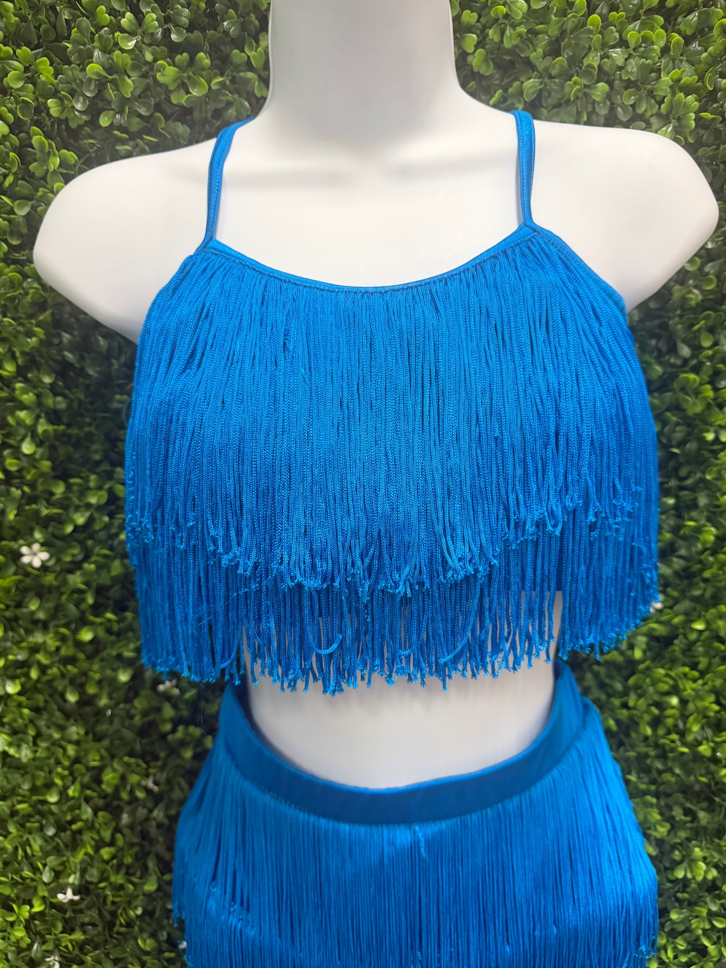 Adult Large 2 Piece Blue Fringe Costume
