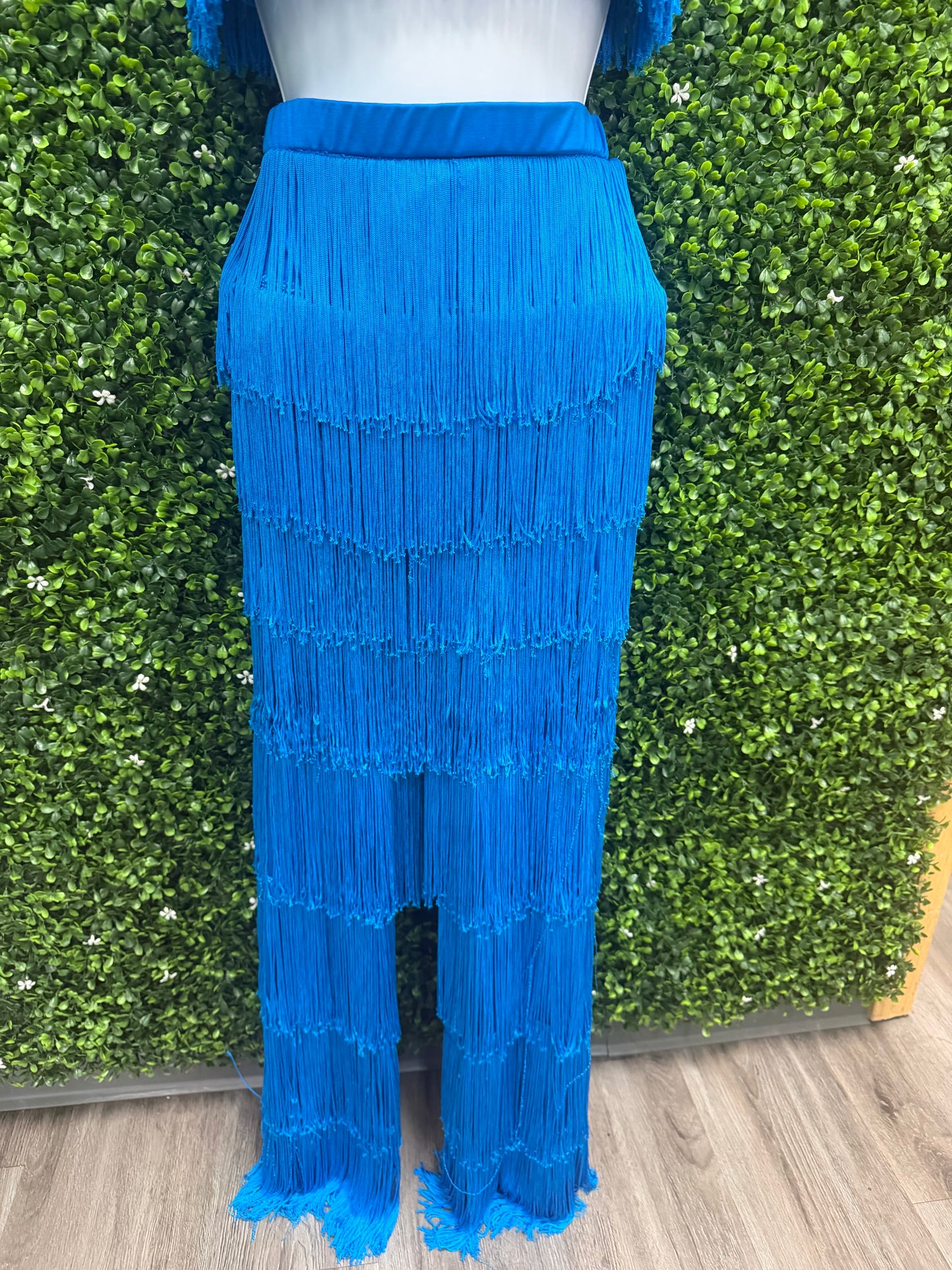 Adult Large 2 Piece Blue Fringe Costume