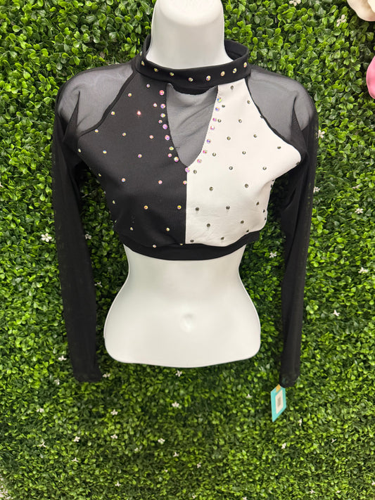 Adult Medium Black and White Costume Top