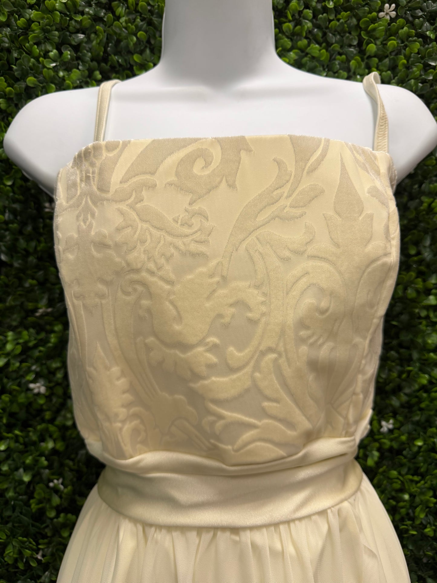 Adult X-Large Cream Leotard with Skirt