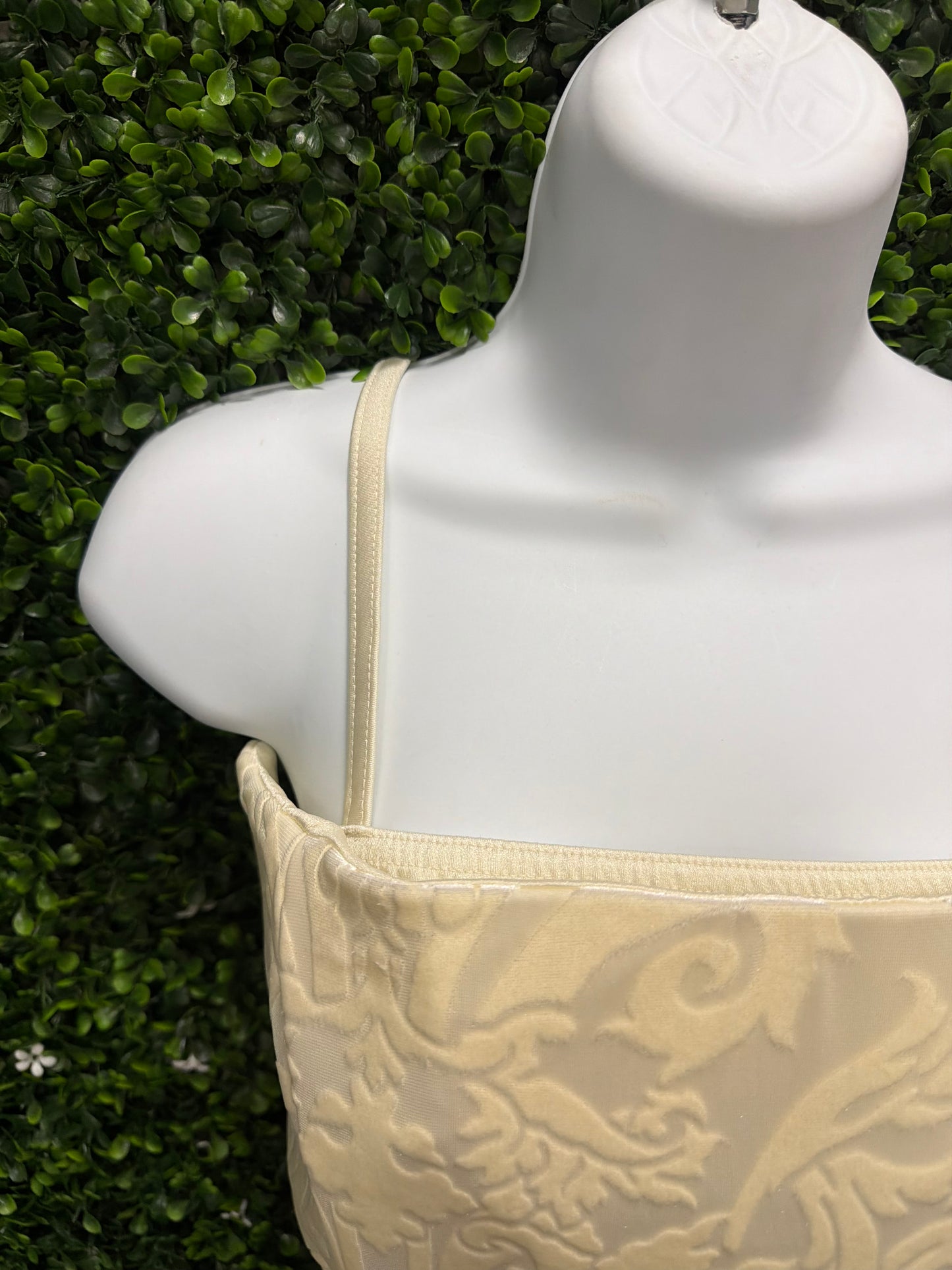 Adult X-Large Cream Leotard with Skirt