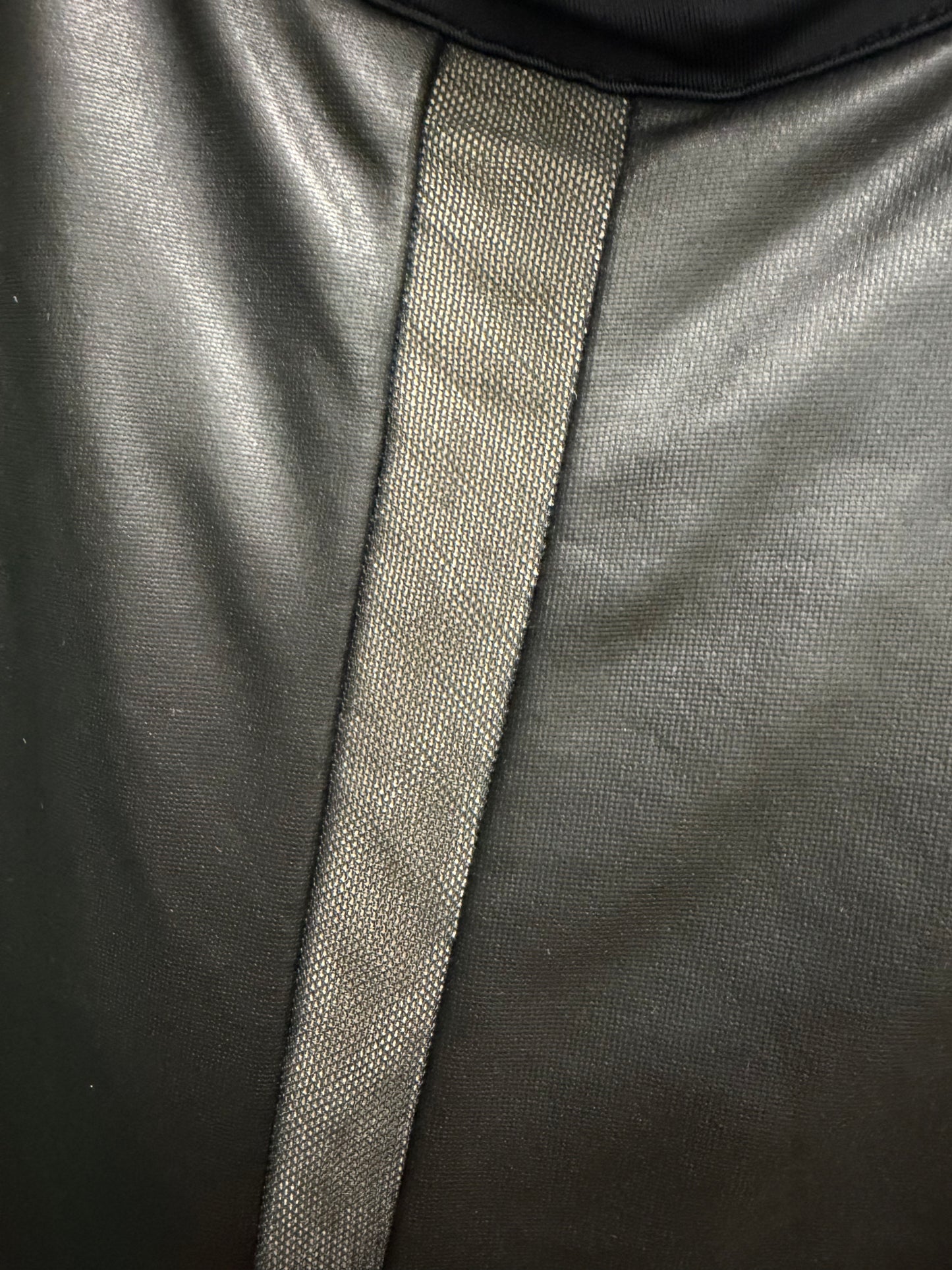 Adult Large Black Pleather Unitard
