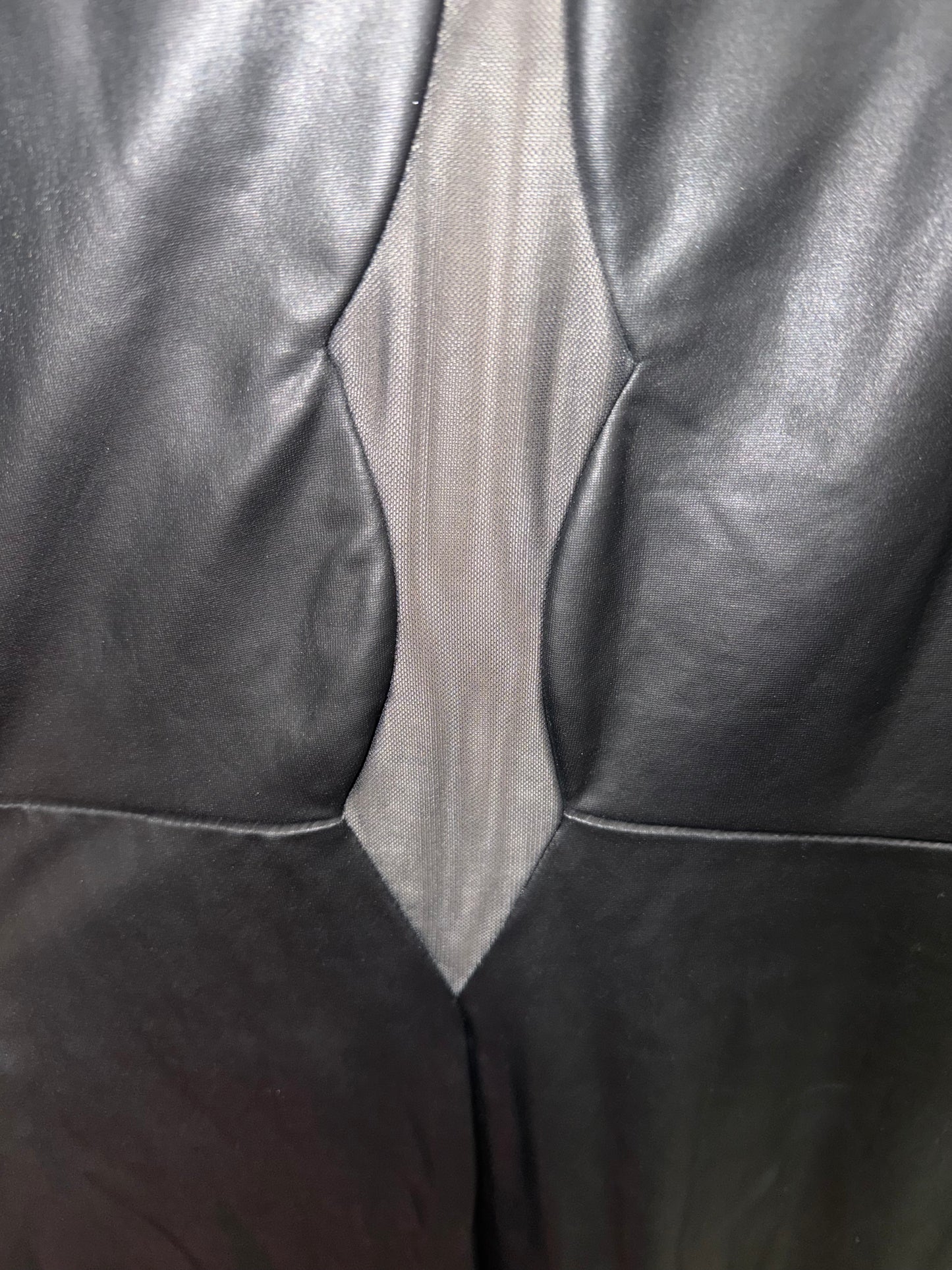 Adult Large Black Pleather Unitard