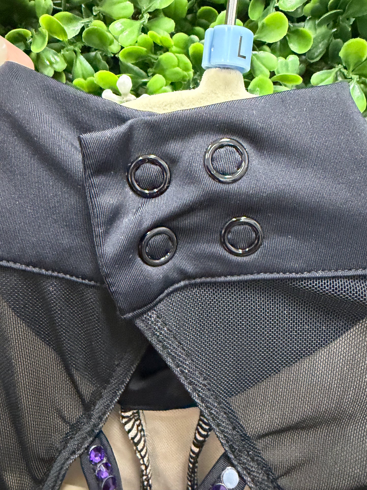 Adult Large Black Pleather Unitard