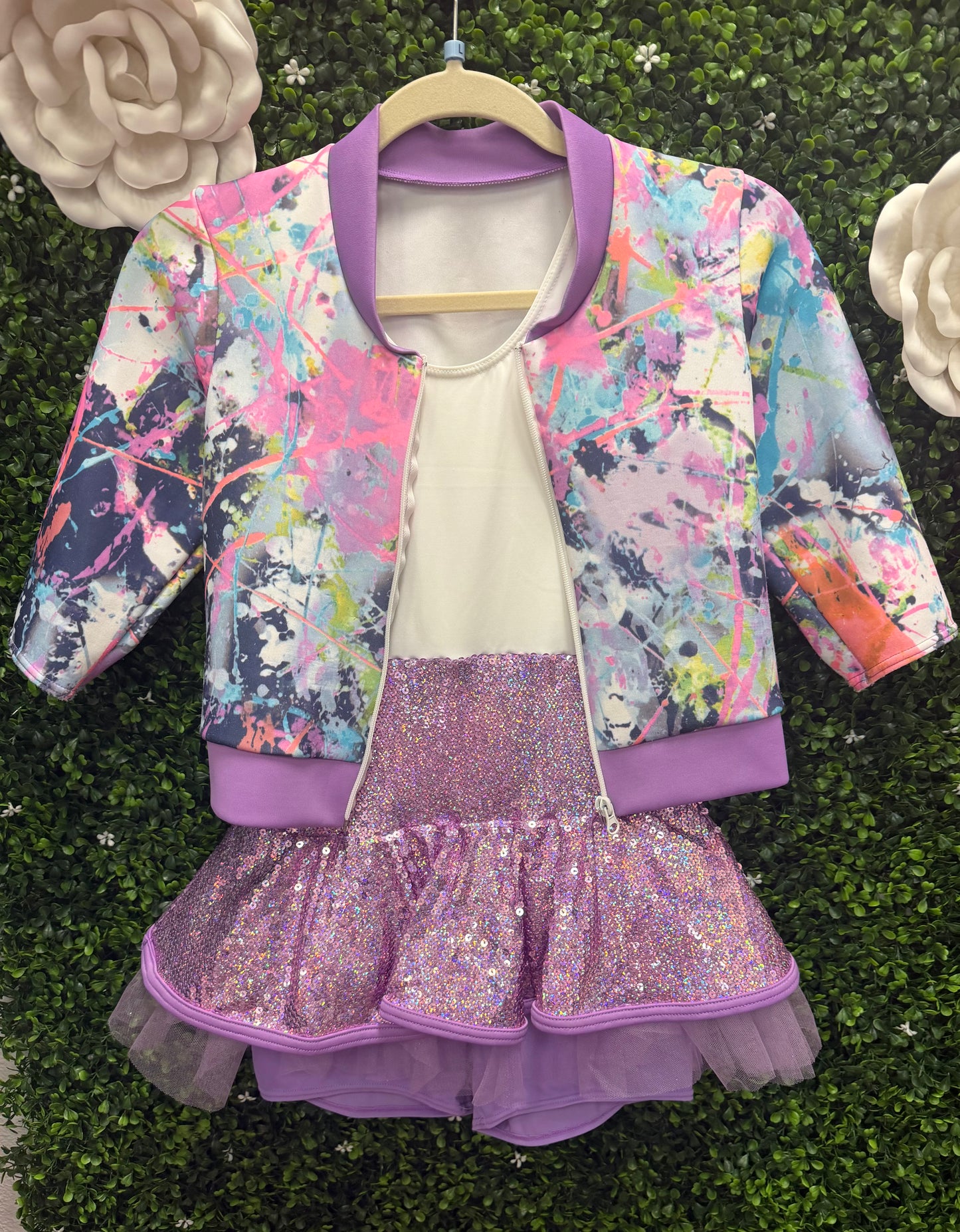 Child Large Purple Sequin Tye Dye Costume