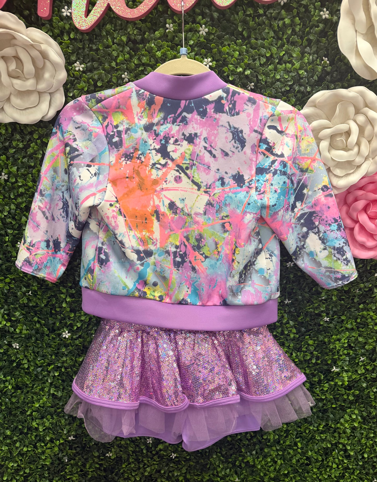 Child Large Purple Sequin Tye Dye Costume