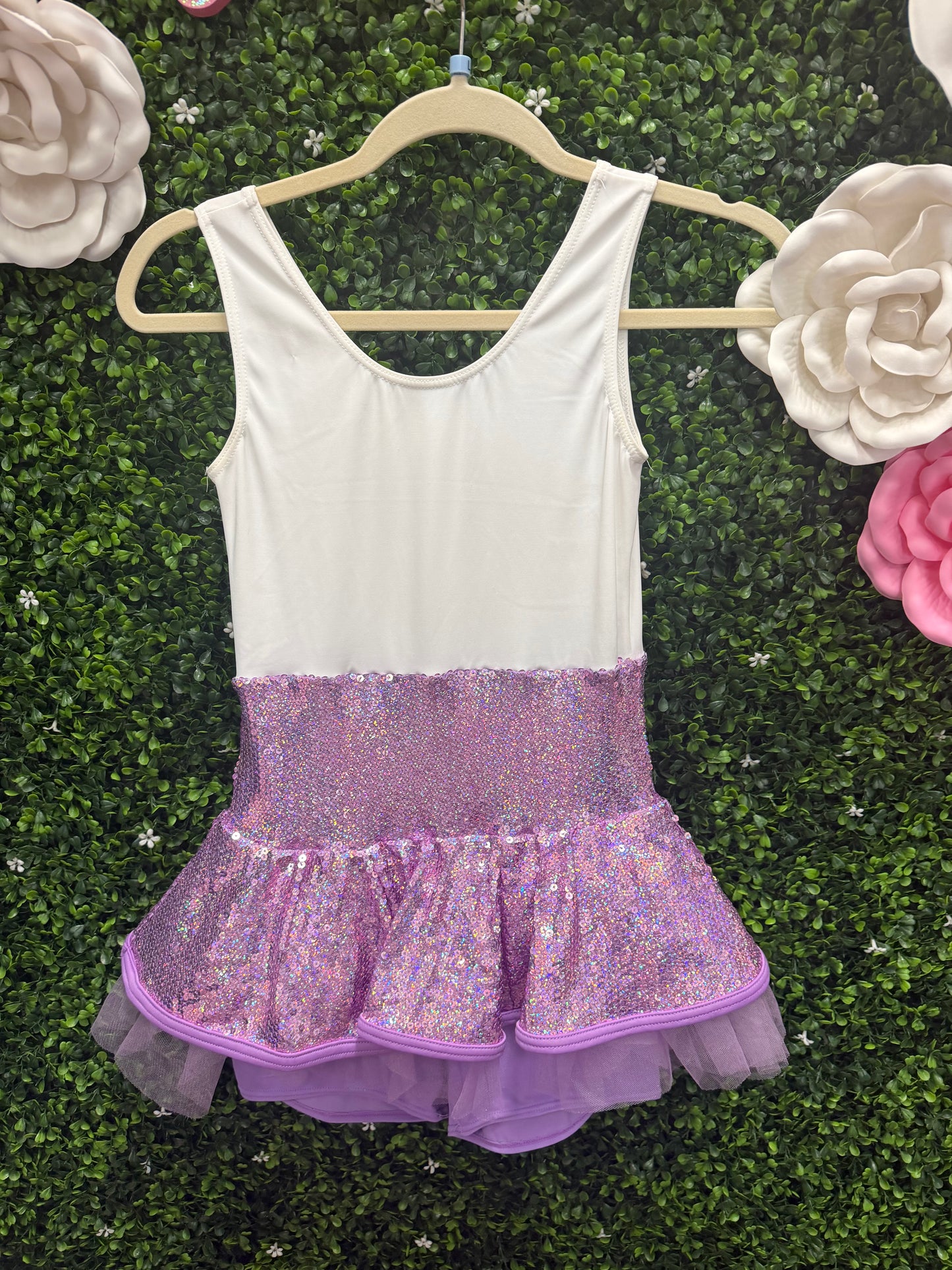Child Large Purple Sequin Tye Dye Costume