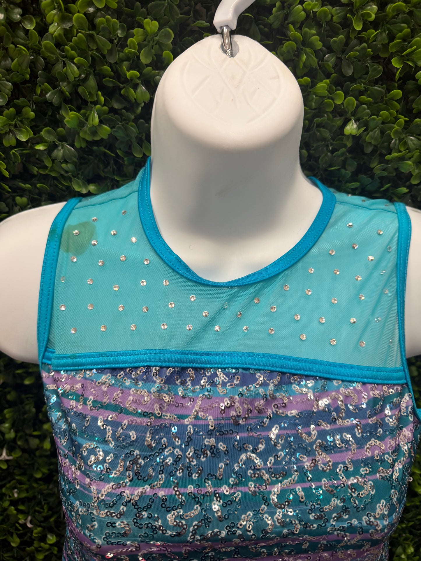 Child Medium Blue Purple Sequin Dress