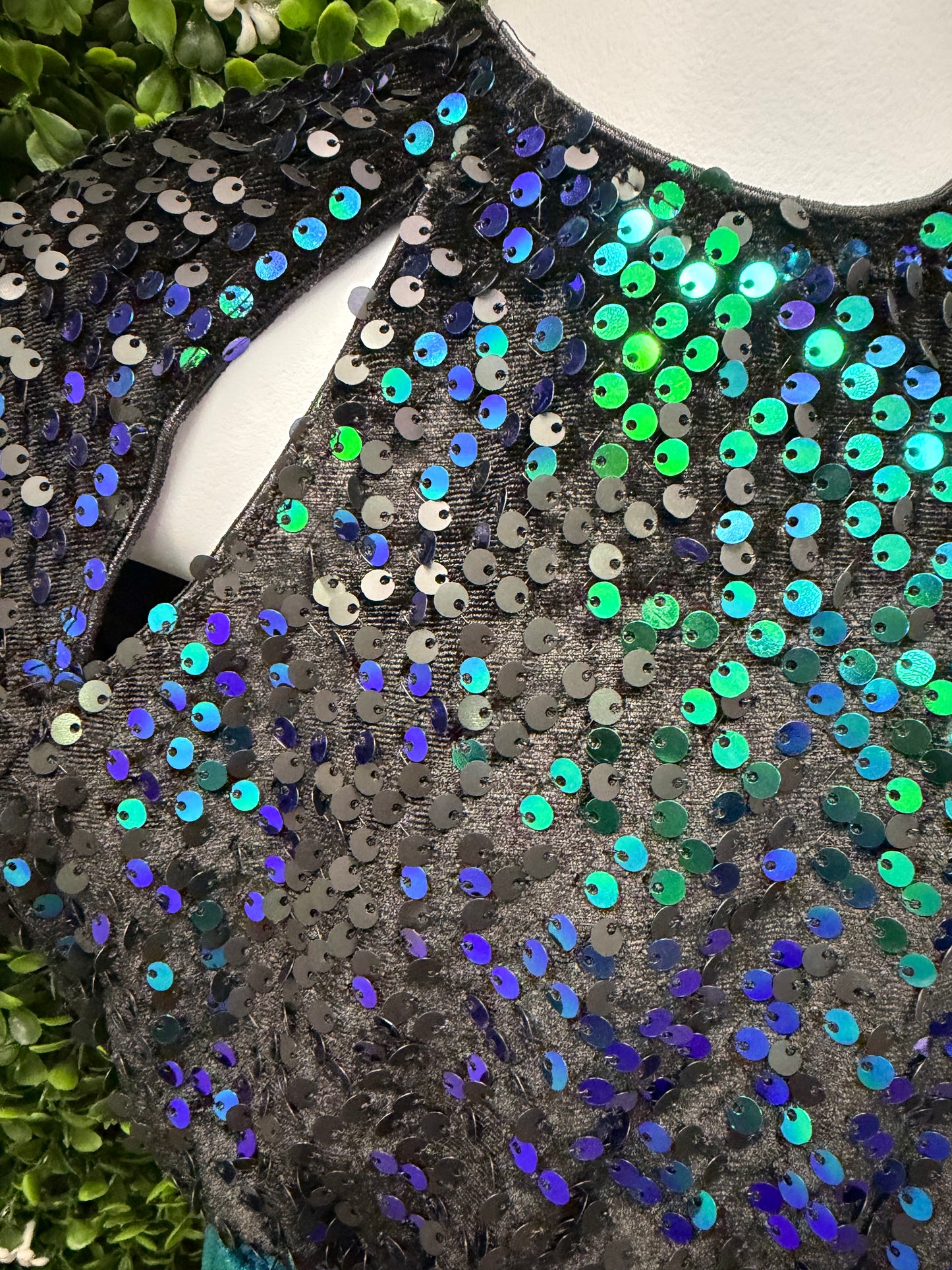 Child Medium Blue and Green Sequin Fringe Costume