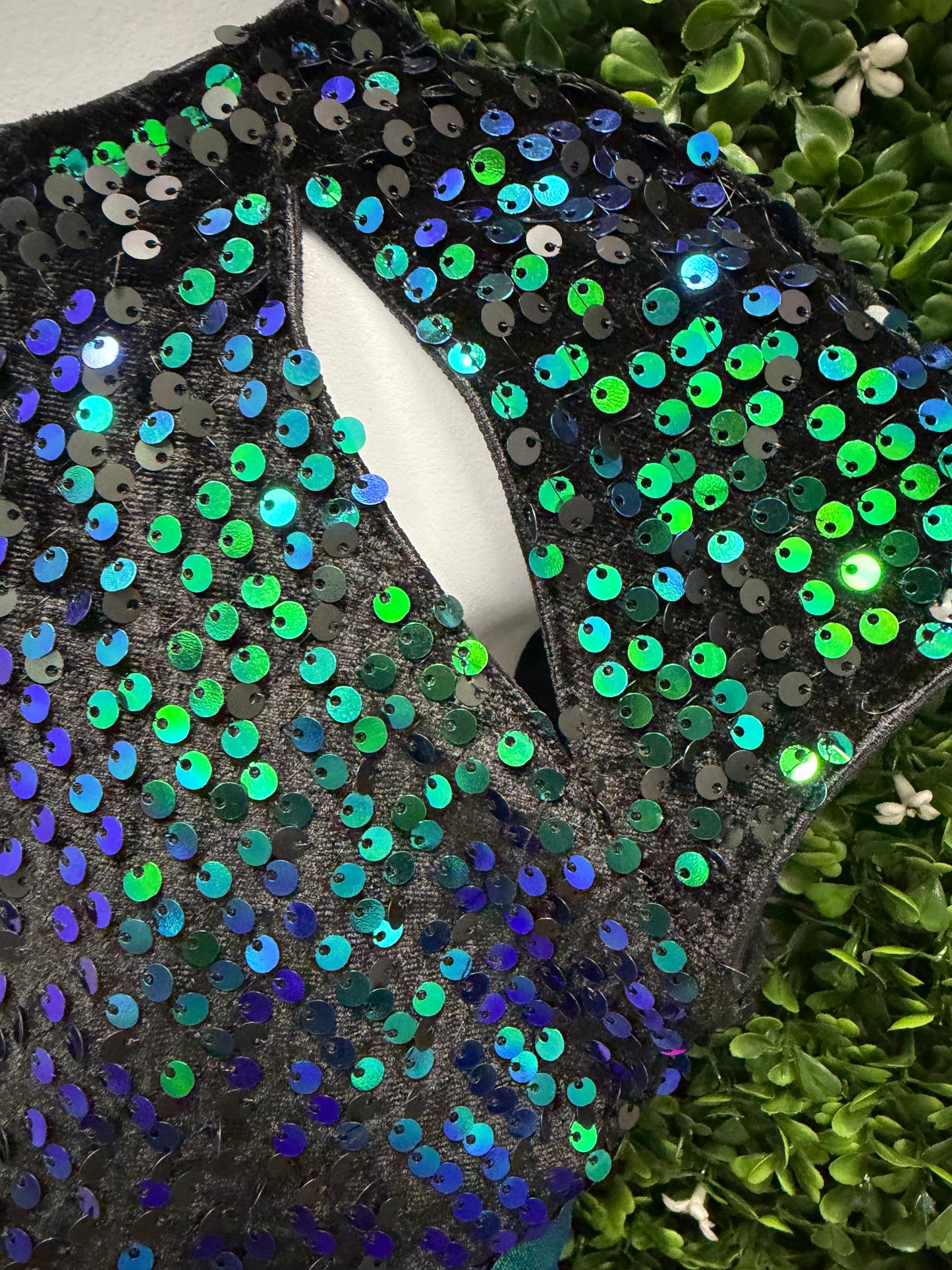 Child Medium Blue and Green Sequin Fringe Costume
